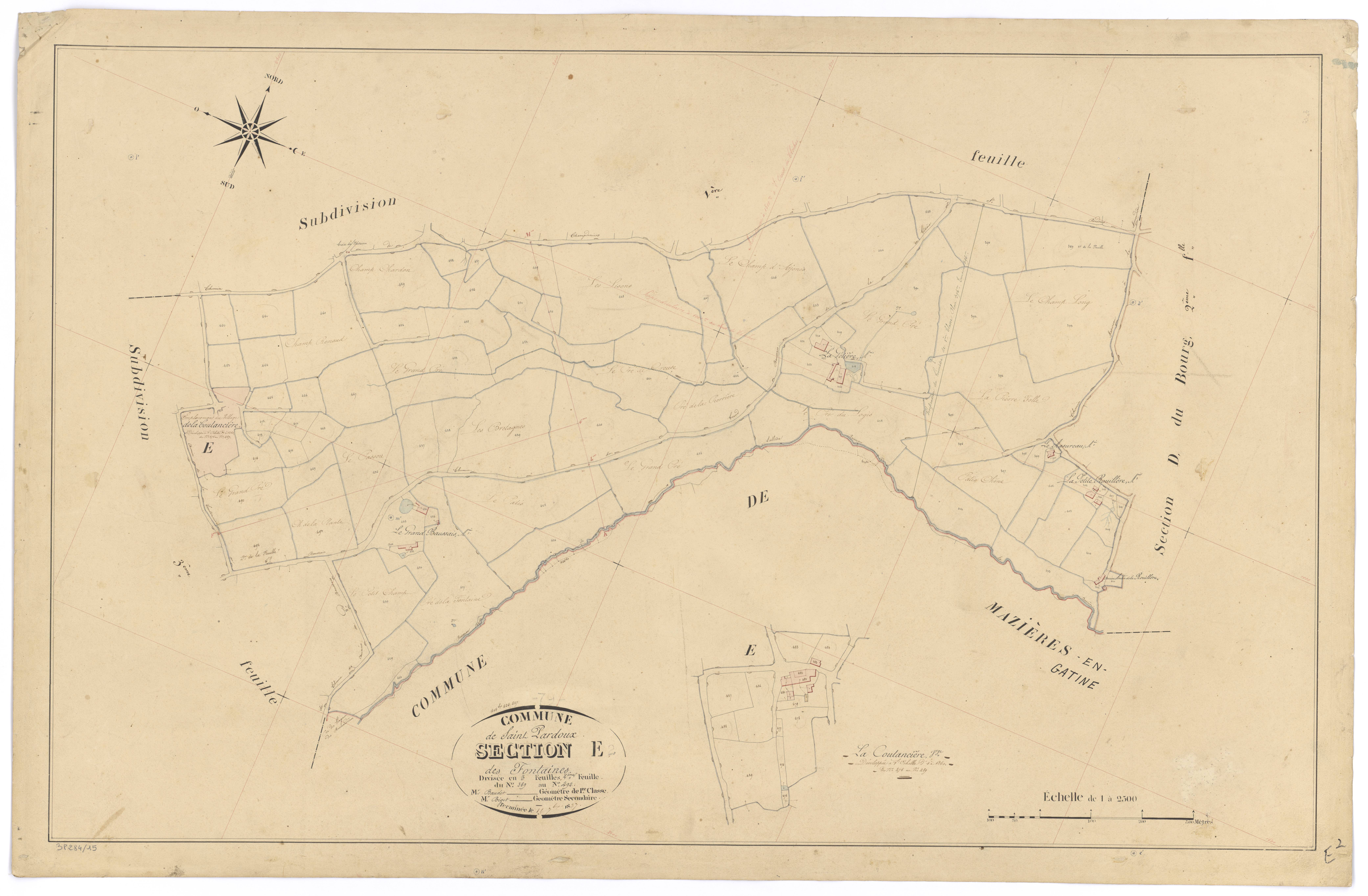 Doux - FRAD079_CADASTRE_NAPOLEONIEN Section E2 dite des Fontaines