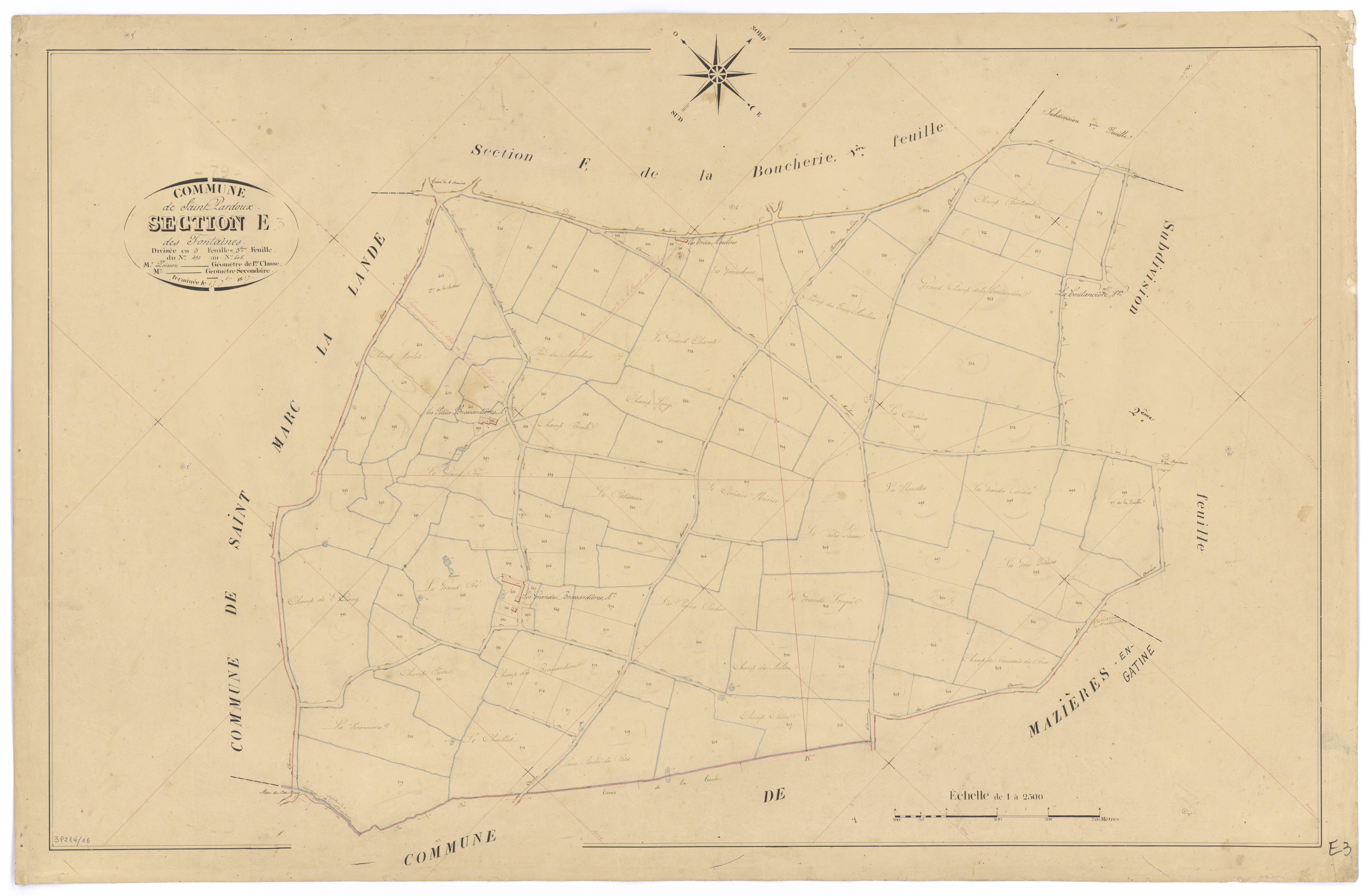 Doux - FRAD079_CADASTRE_NAPOLEONIEN Section E3 dite des Fontaines