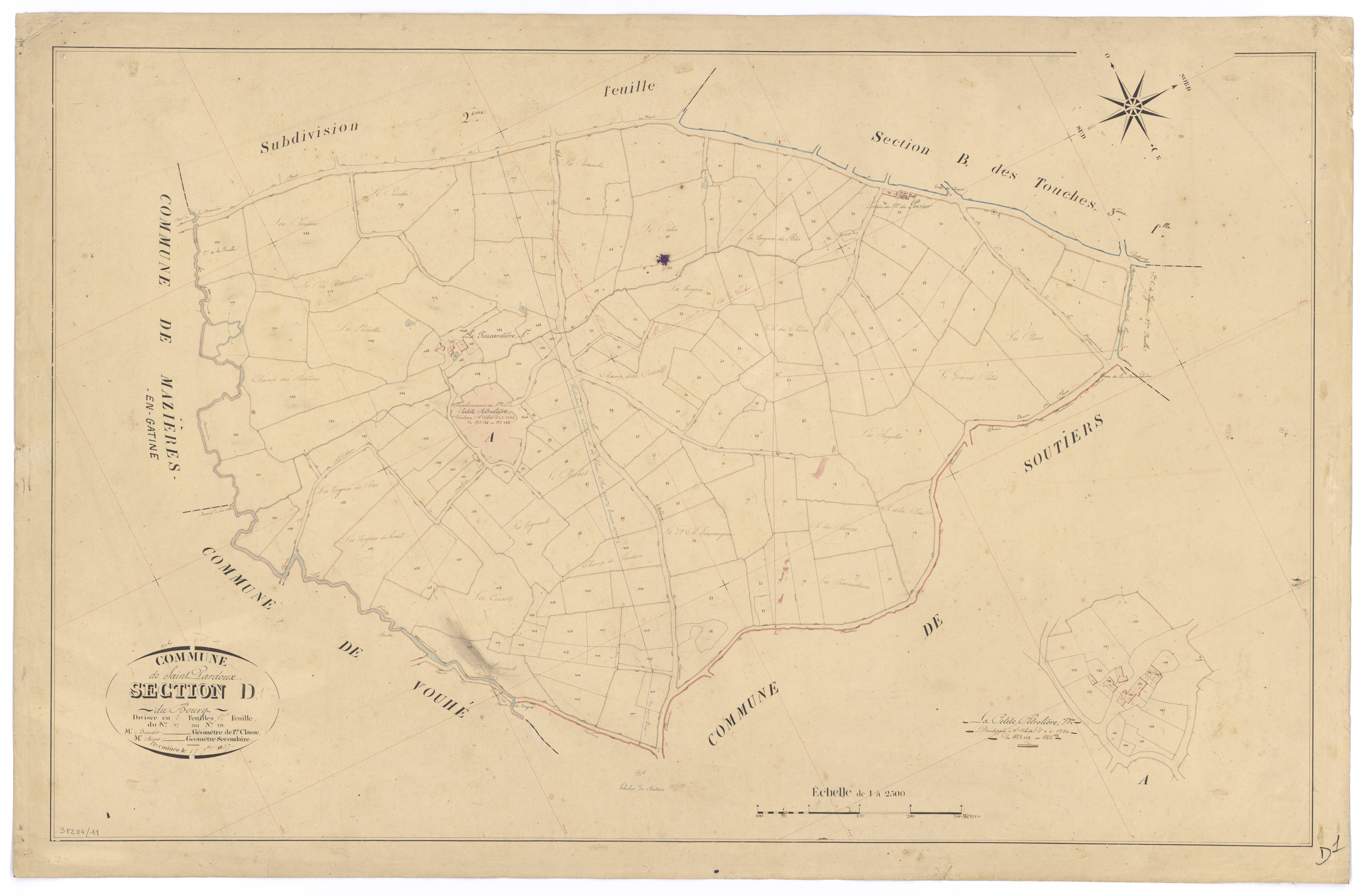 Doux - FRAD079_CADASTRE_NAPOLEONIEN Section D1 dite du Bourg