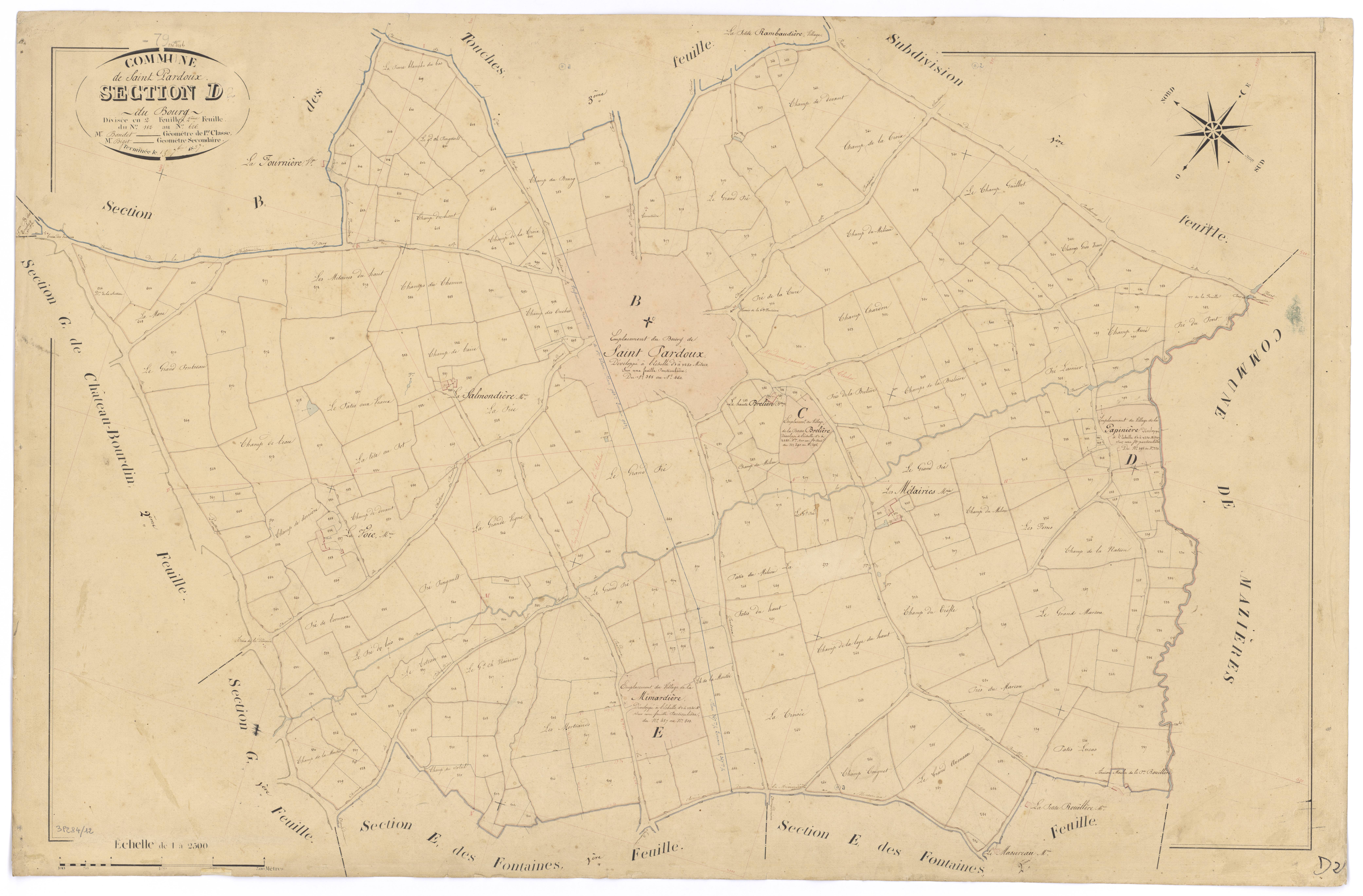 Doux - FRAD079_CADASTRE_NAPOLEONIEN Section D2 dite du Bourg