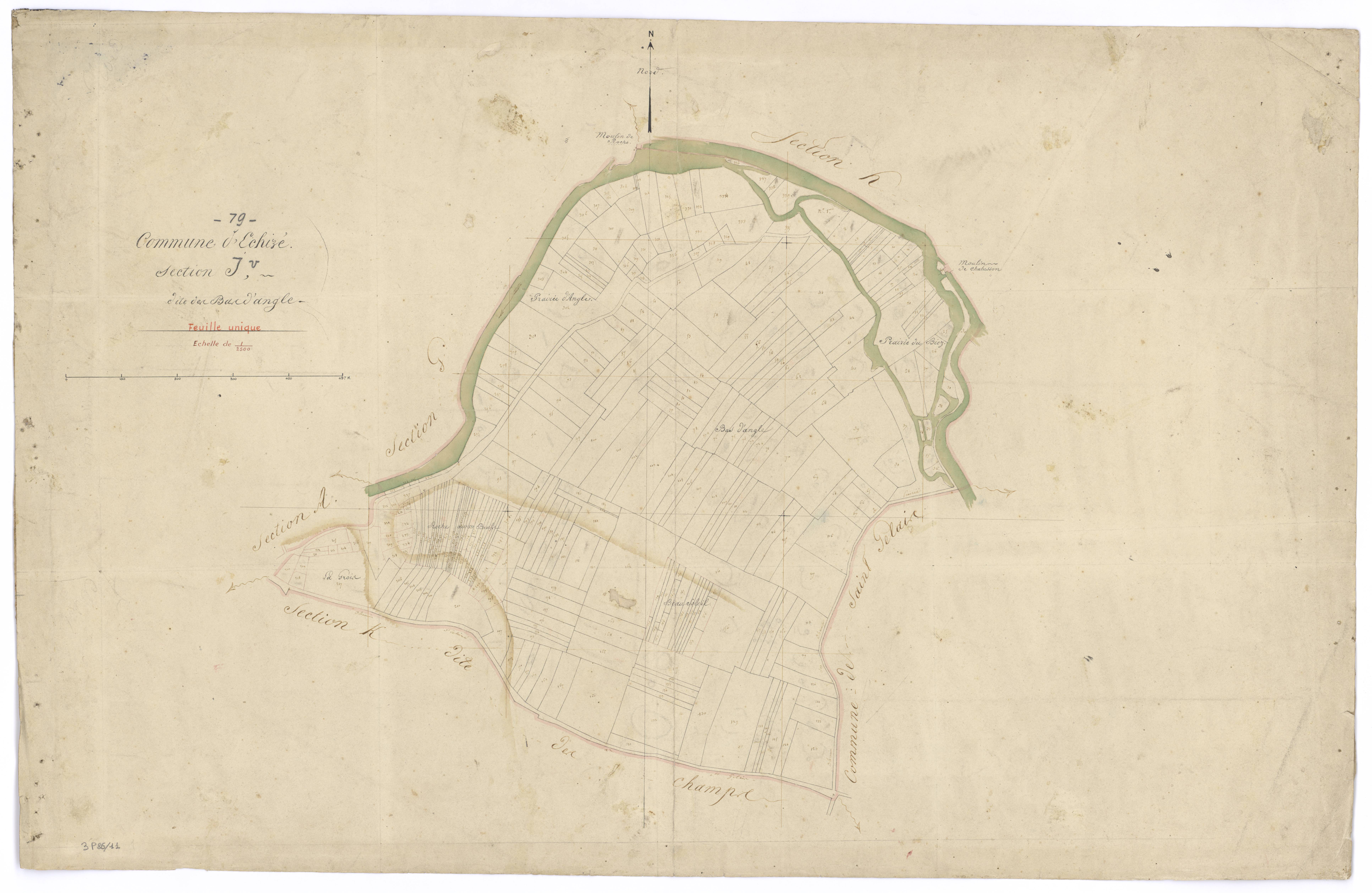 Échiré - FRAD079_CADASTRE_NAPOLEONIEN Section J dite des Bas d'Angle 