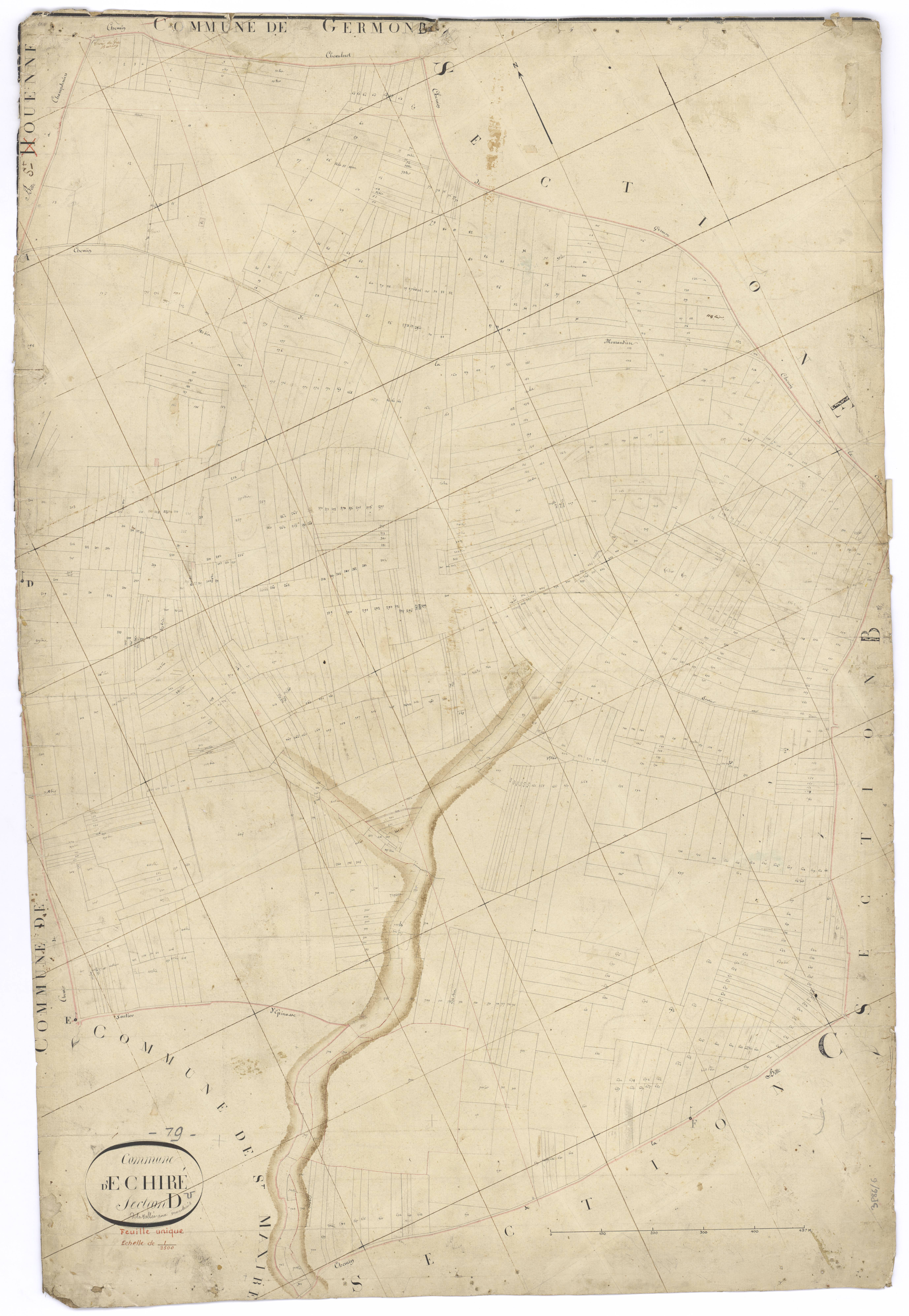 Échiré - FRAD079_CADASTRE_NAPOLEONIEN Section D dite de la Vallée aux Marchais 