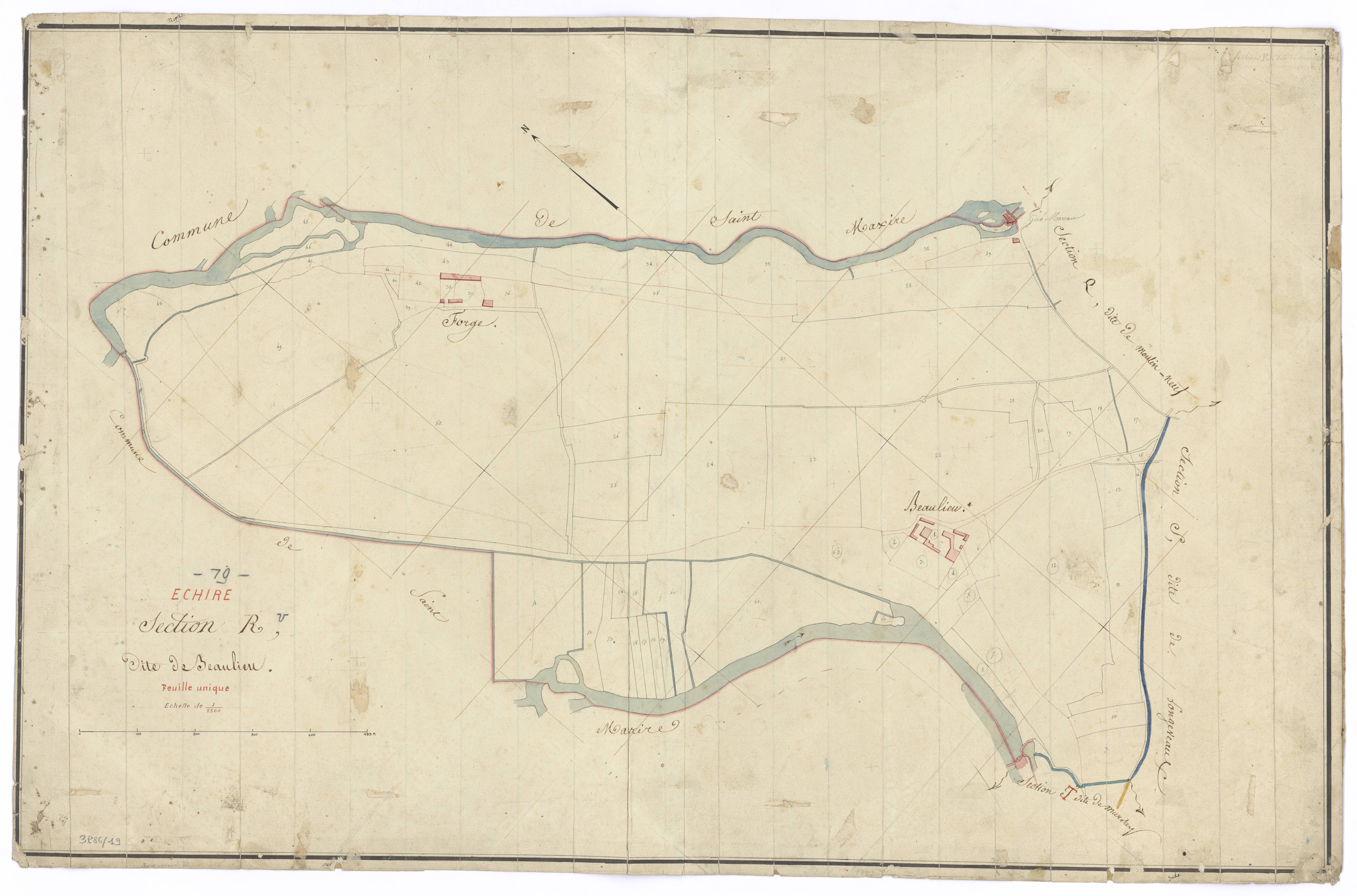 Échiré - FRAD079_CADASTRE_NAPOLEONIEN Section R dite de Beaulieu 