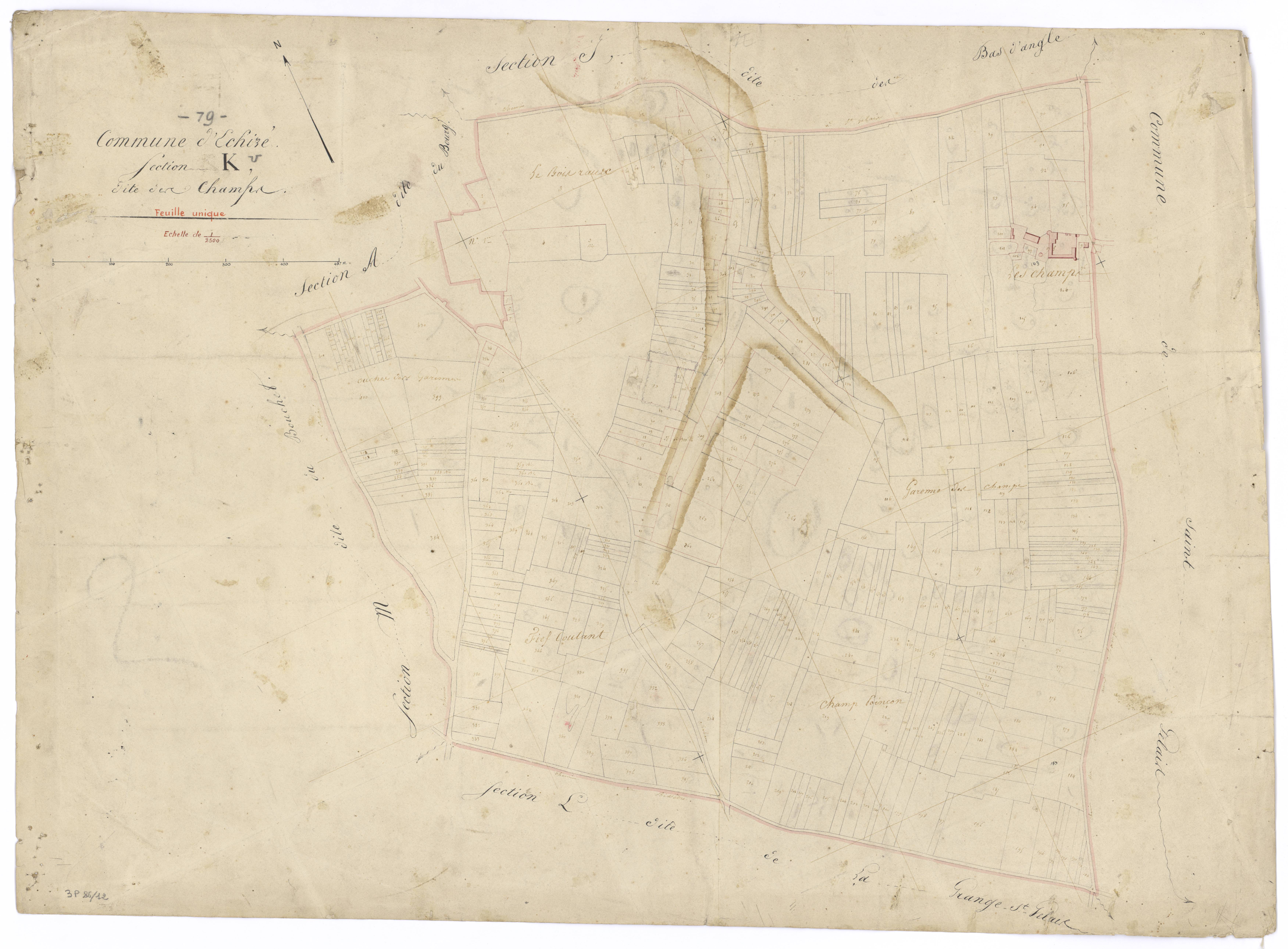 Échiré - FRAD079_CADASTRE_NAPOLEONIEN Section K dite des Champs 