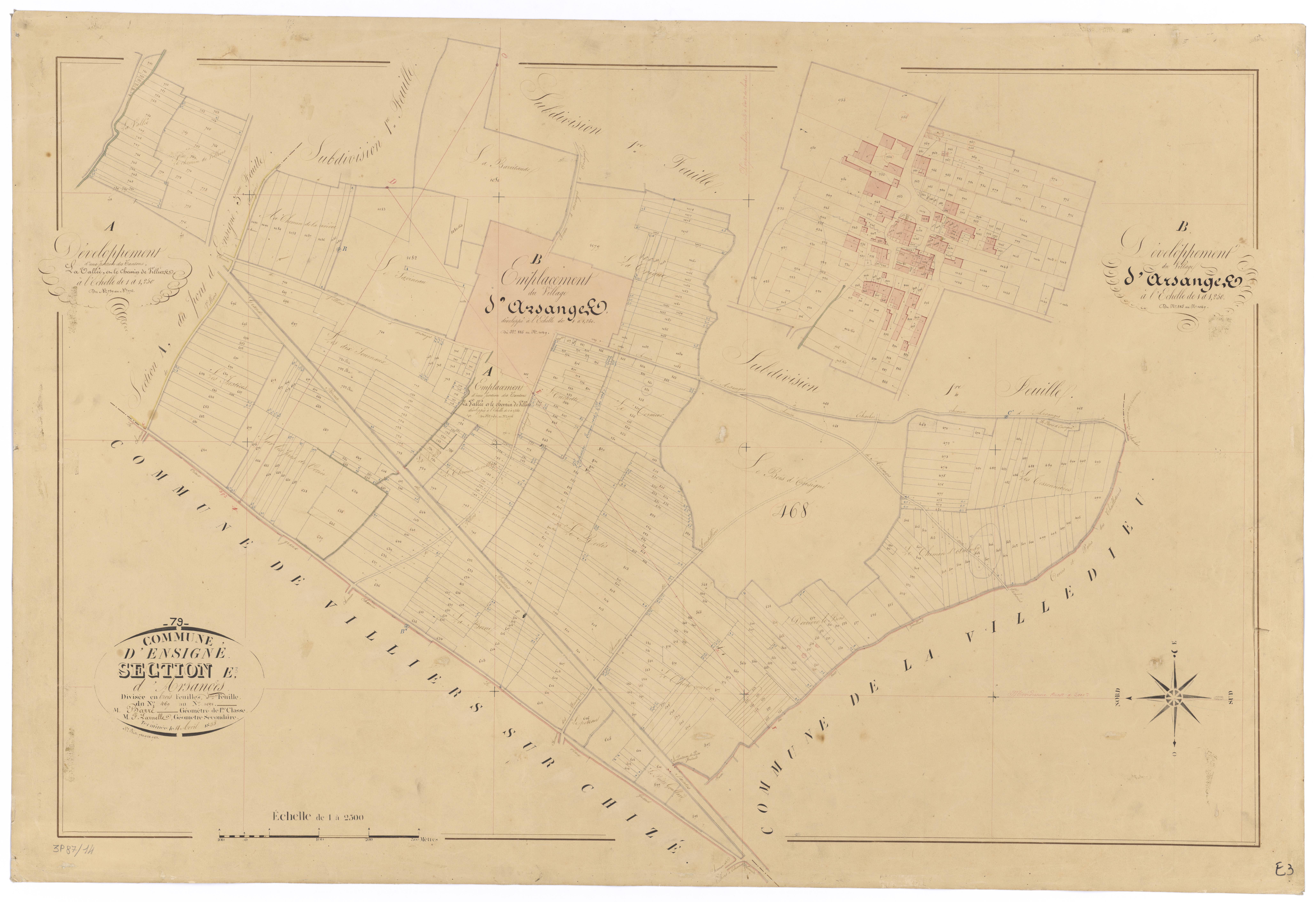 Ensigné - FRAD079_CADASTRE_NAPOLEONIEN Section E3 dite d'Arsanges 