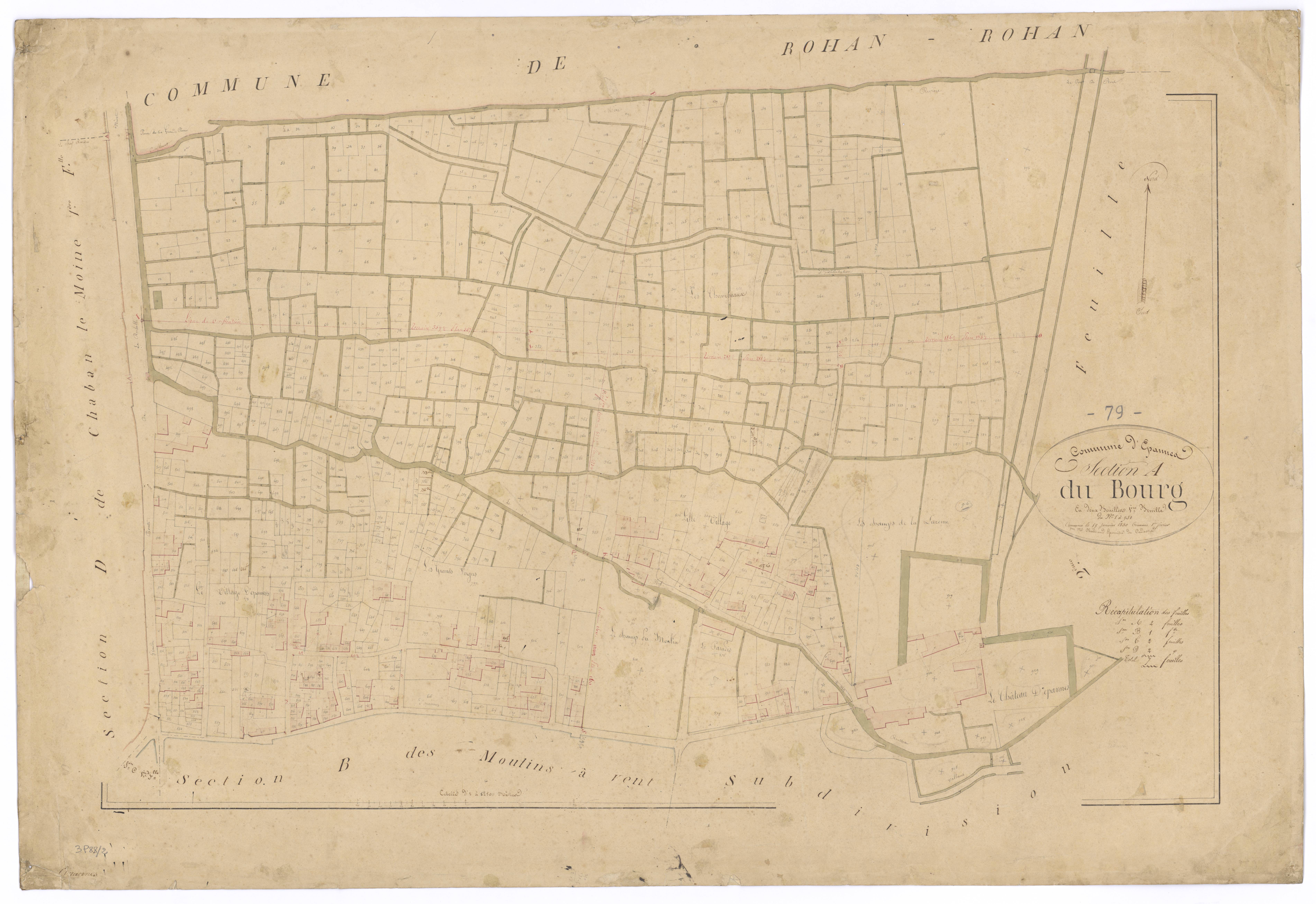 Épannes - FRAD079_CADASTRE_NAPOLEONIEN Section A1 dite du Bourg 
