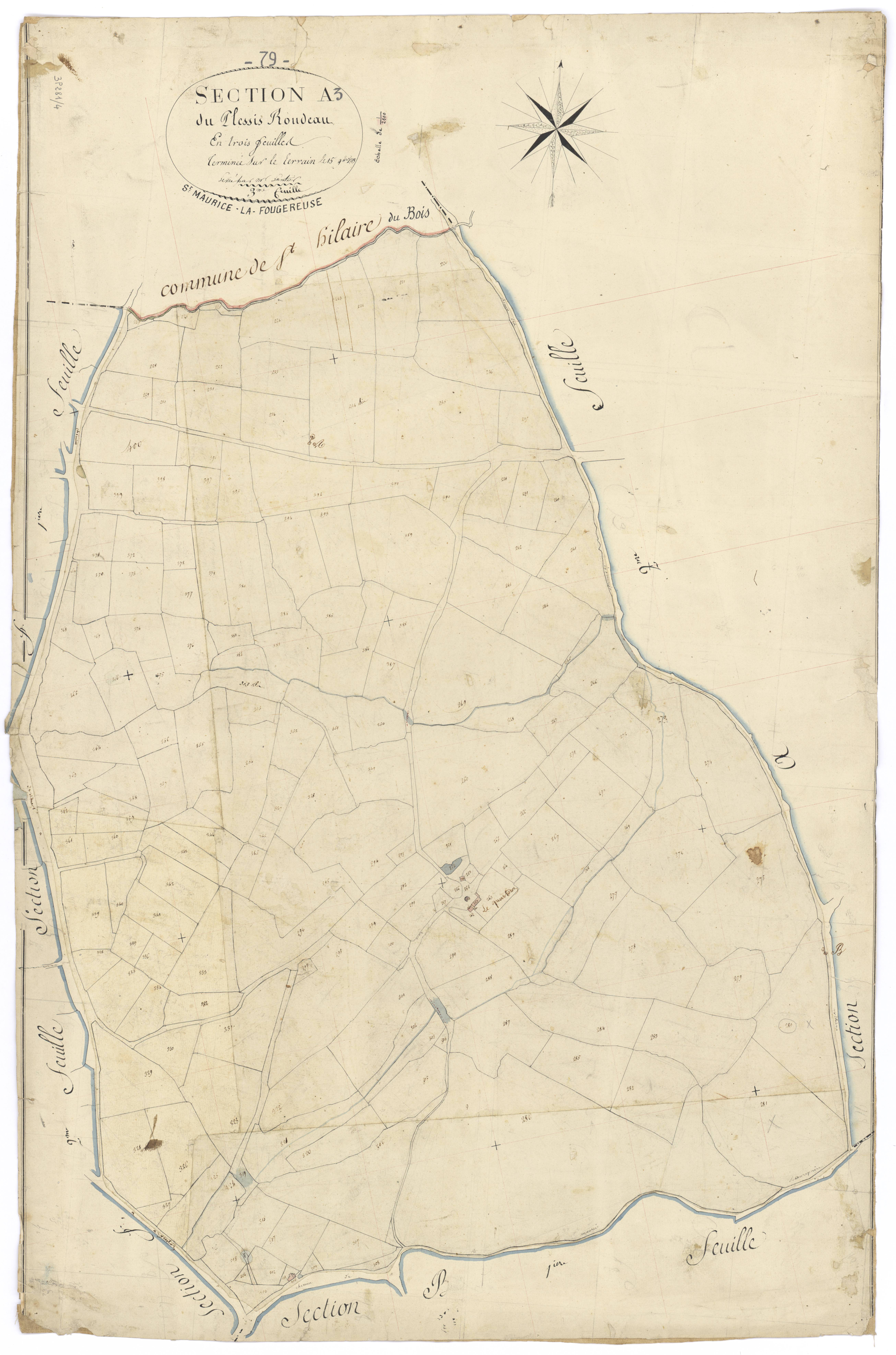 Étusson - FRAD079_CADASTRE_NAPOLEONIEN Section A3 dite du Plessis Rondeau