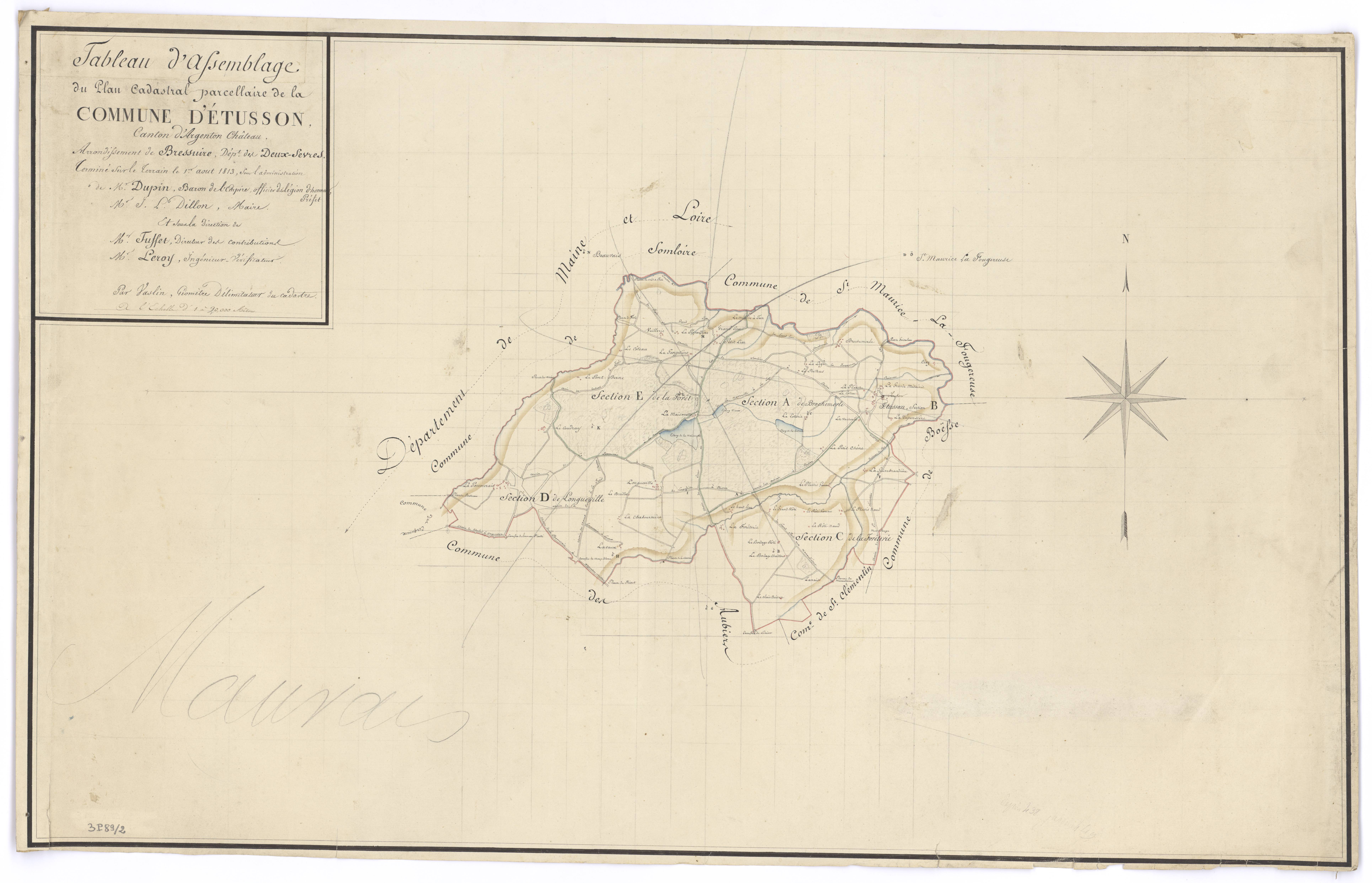 Étusson - FRAD079_CADASTRE_NAPOLEONIEN Tableau d'assemblage