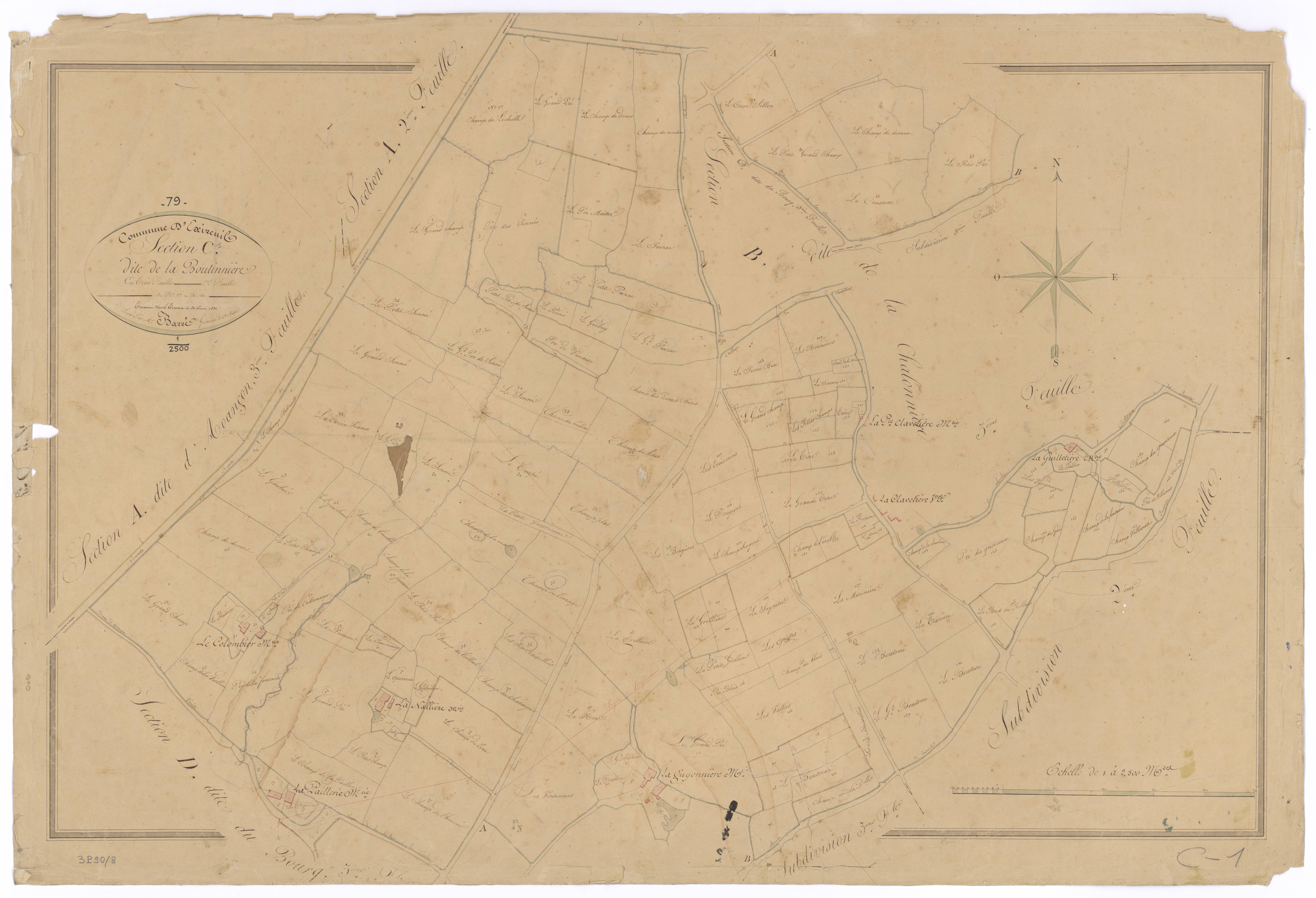 Exireuil - FRAD079_CADASTRE_NAPOLEONIEN Section C1 dite de la Boutinnière 