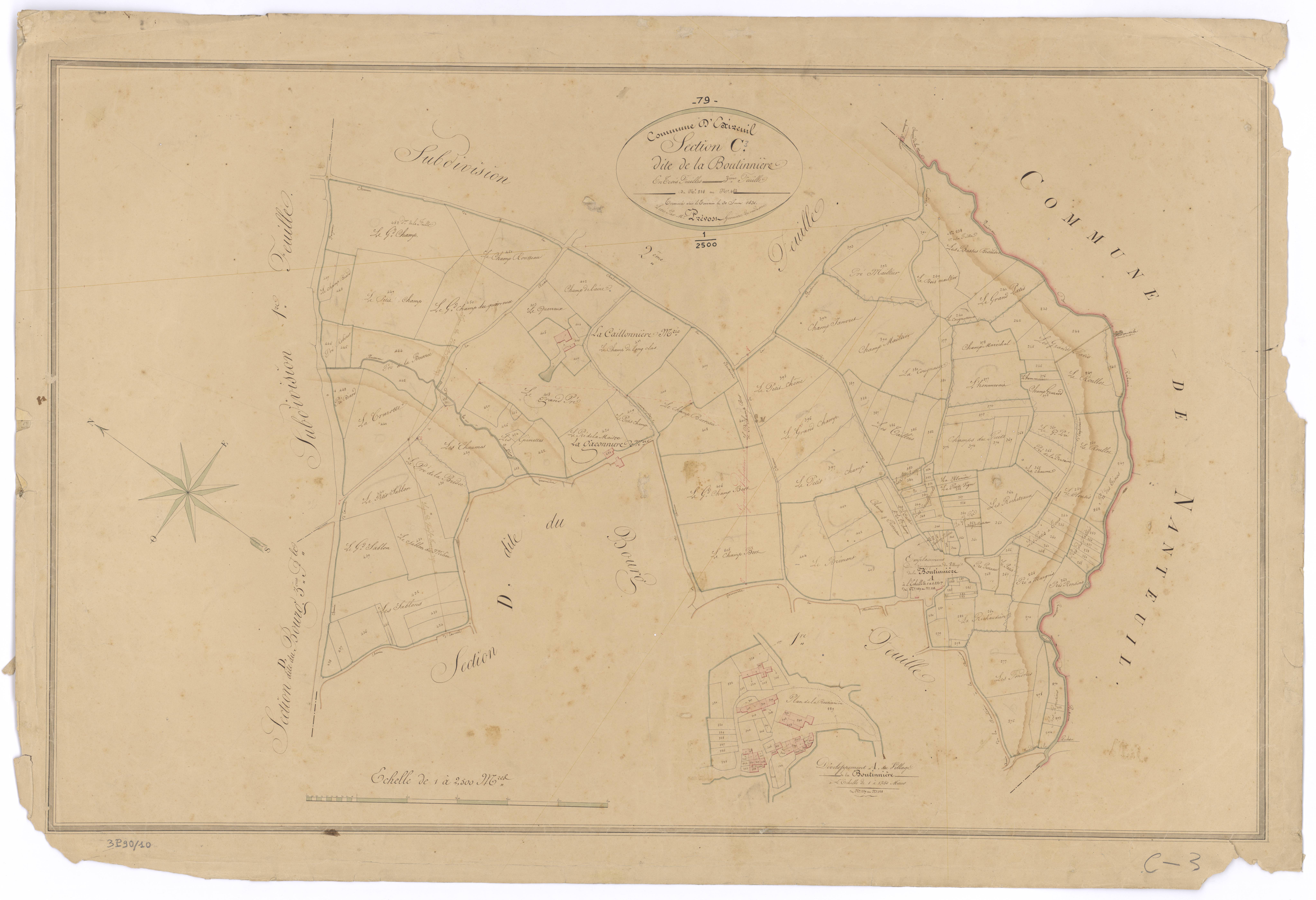 Exireuil - FRAD079_CADASTRE_NAPOLEONIEN Section C3 dite de la Boutinnière