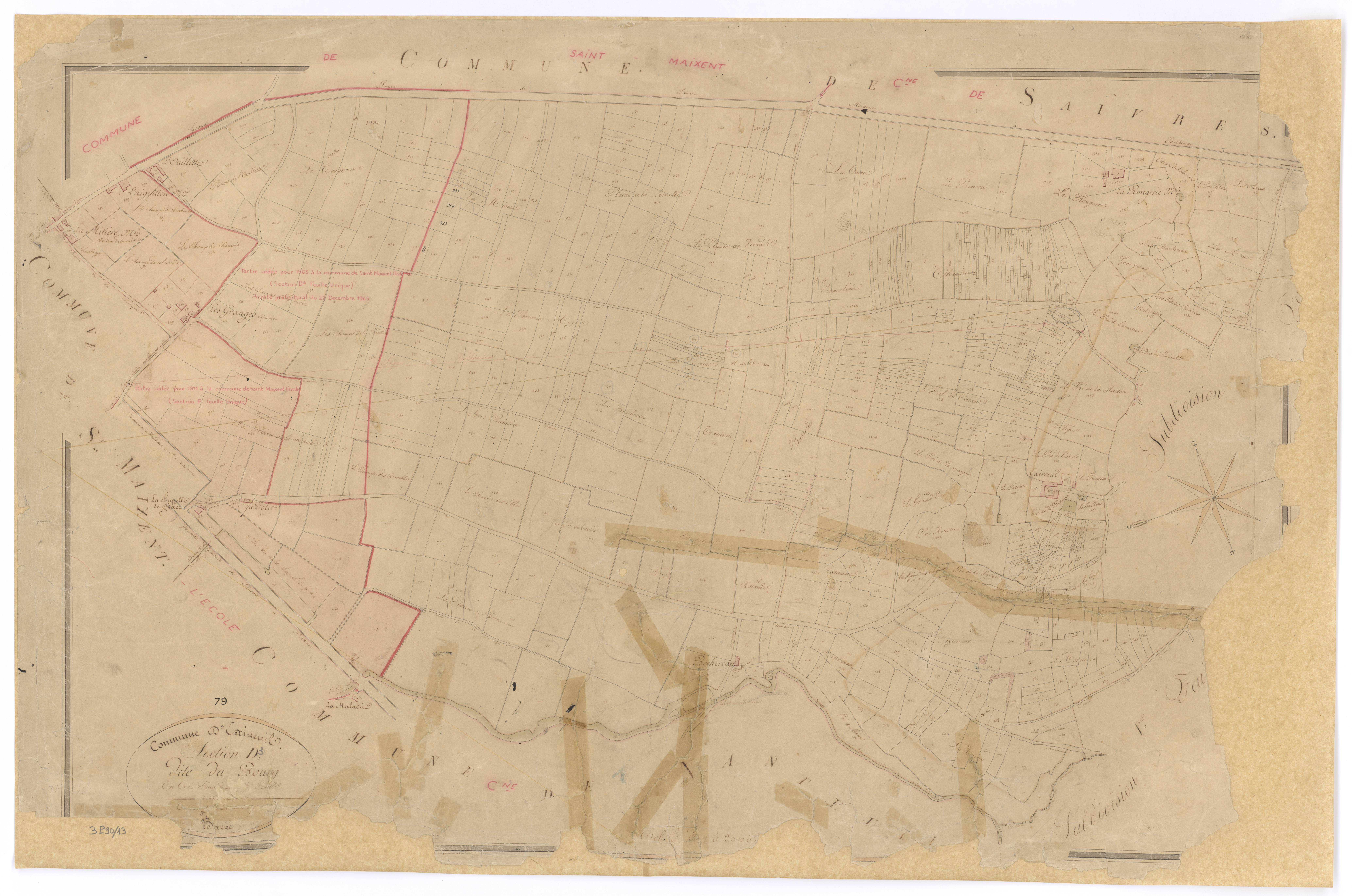Exireuil - FRAD079_CADASTRE_NAPOLEONIEN Section D3 dite du Bourg