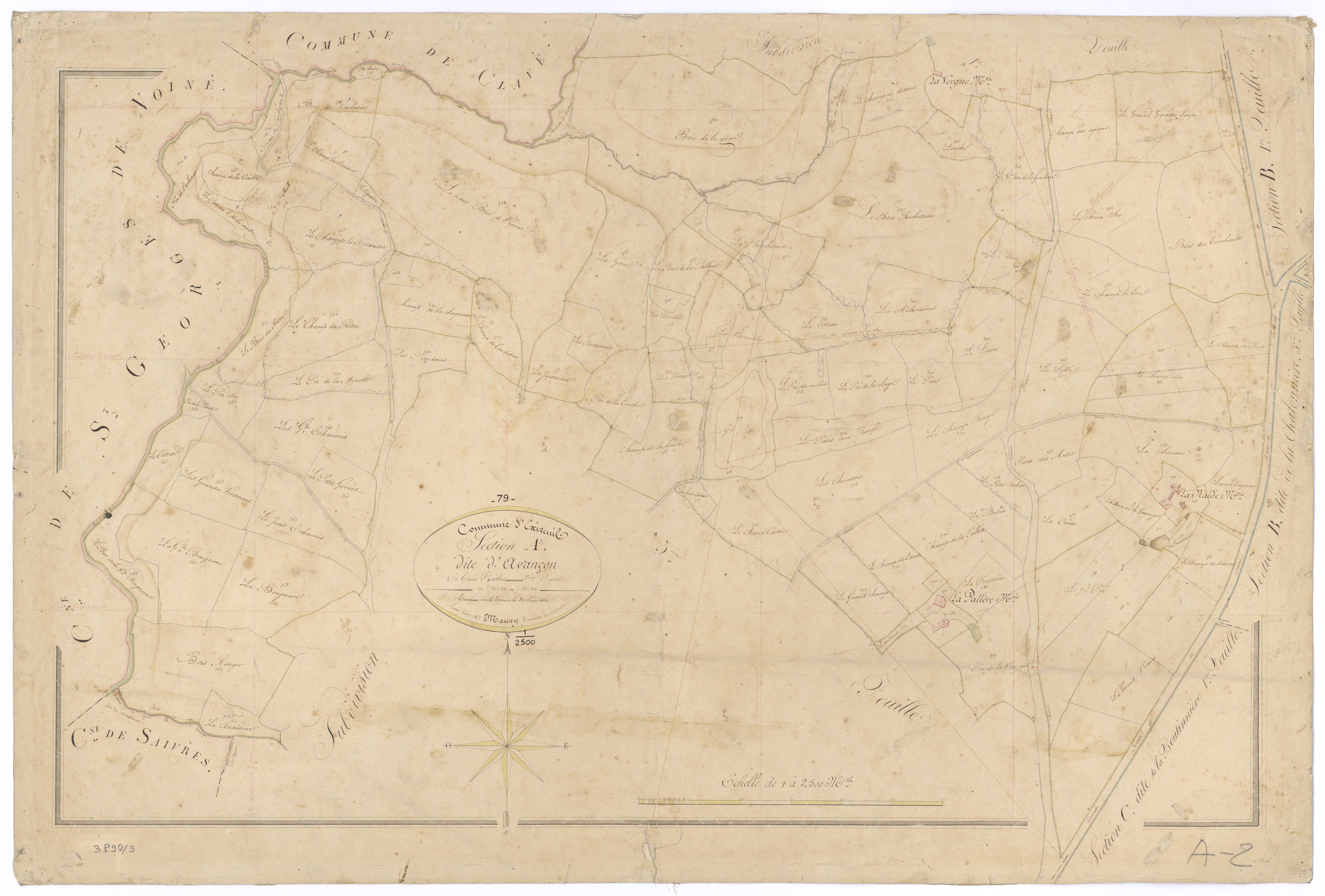 Exireuil - FRAD079_CADASTRE_NAPOLEONIEN Section A2 dite d'Avançon
