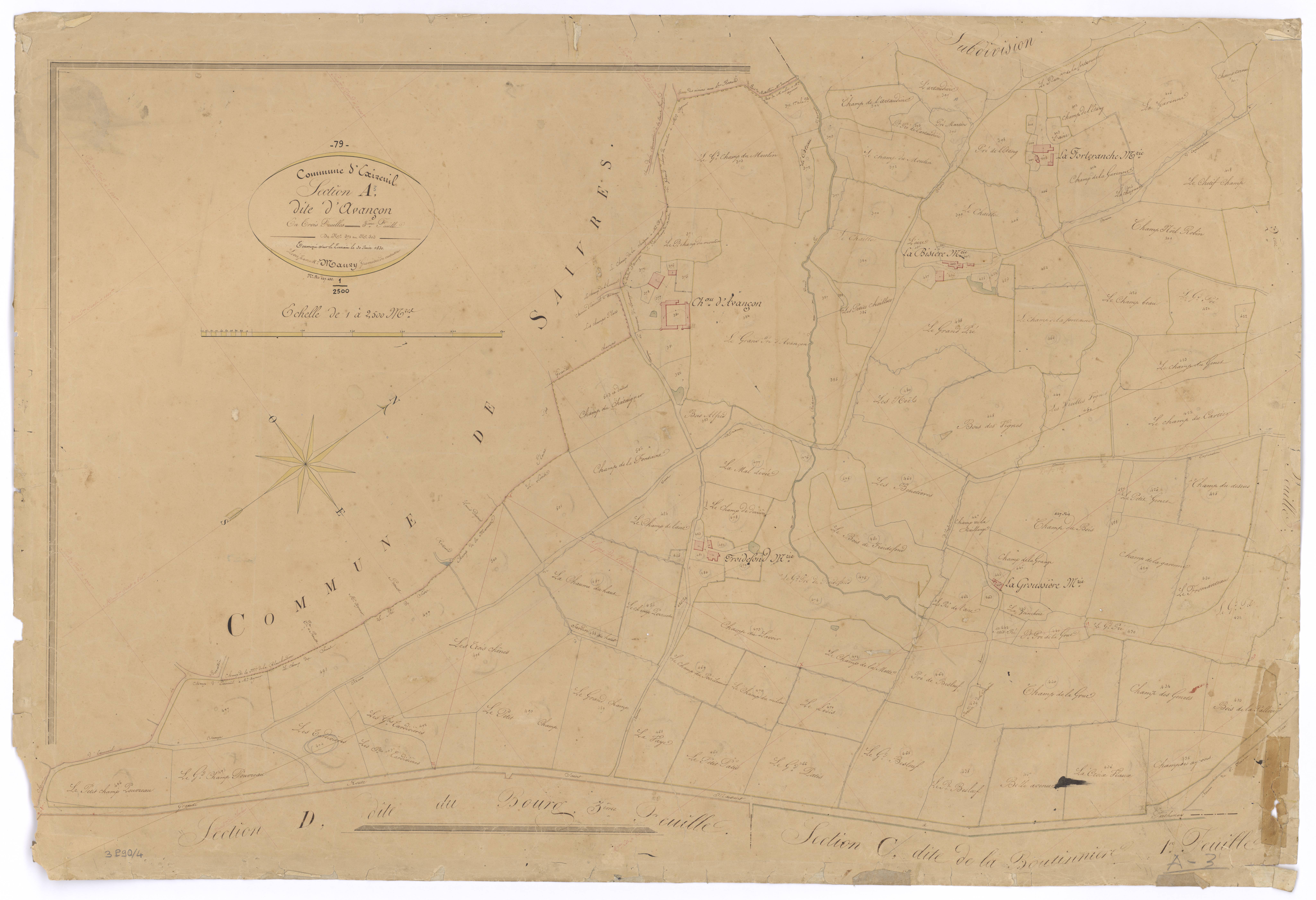 Exireuil - FRAD079_CADASTRE_NAPOLEONIEN Section A3 dite d'Avançon