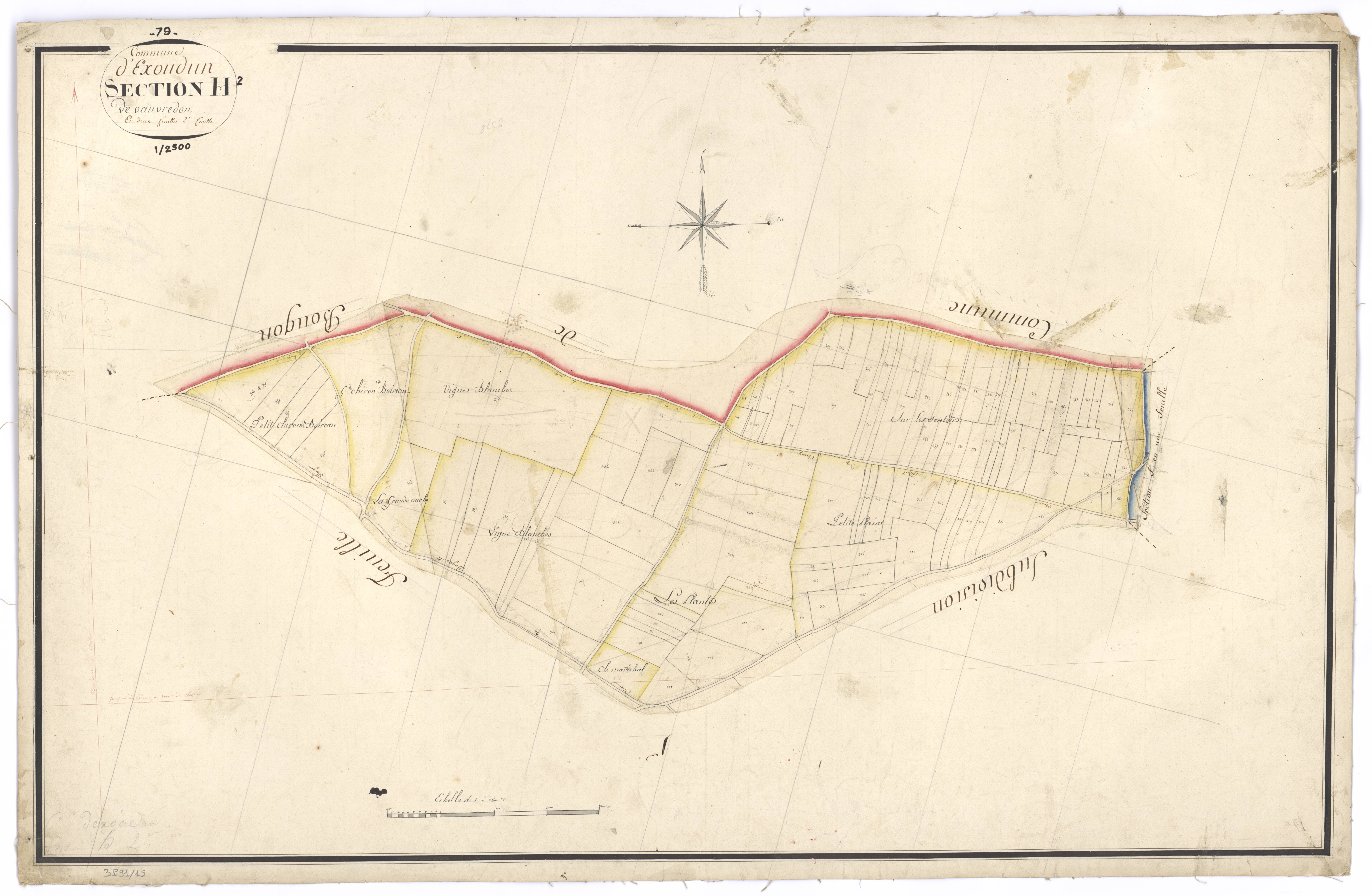 Exoudun - FRAD079_CADASTRE_NAPOLEONIEN Section H2 dite de Vauvredon 