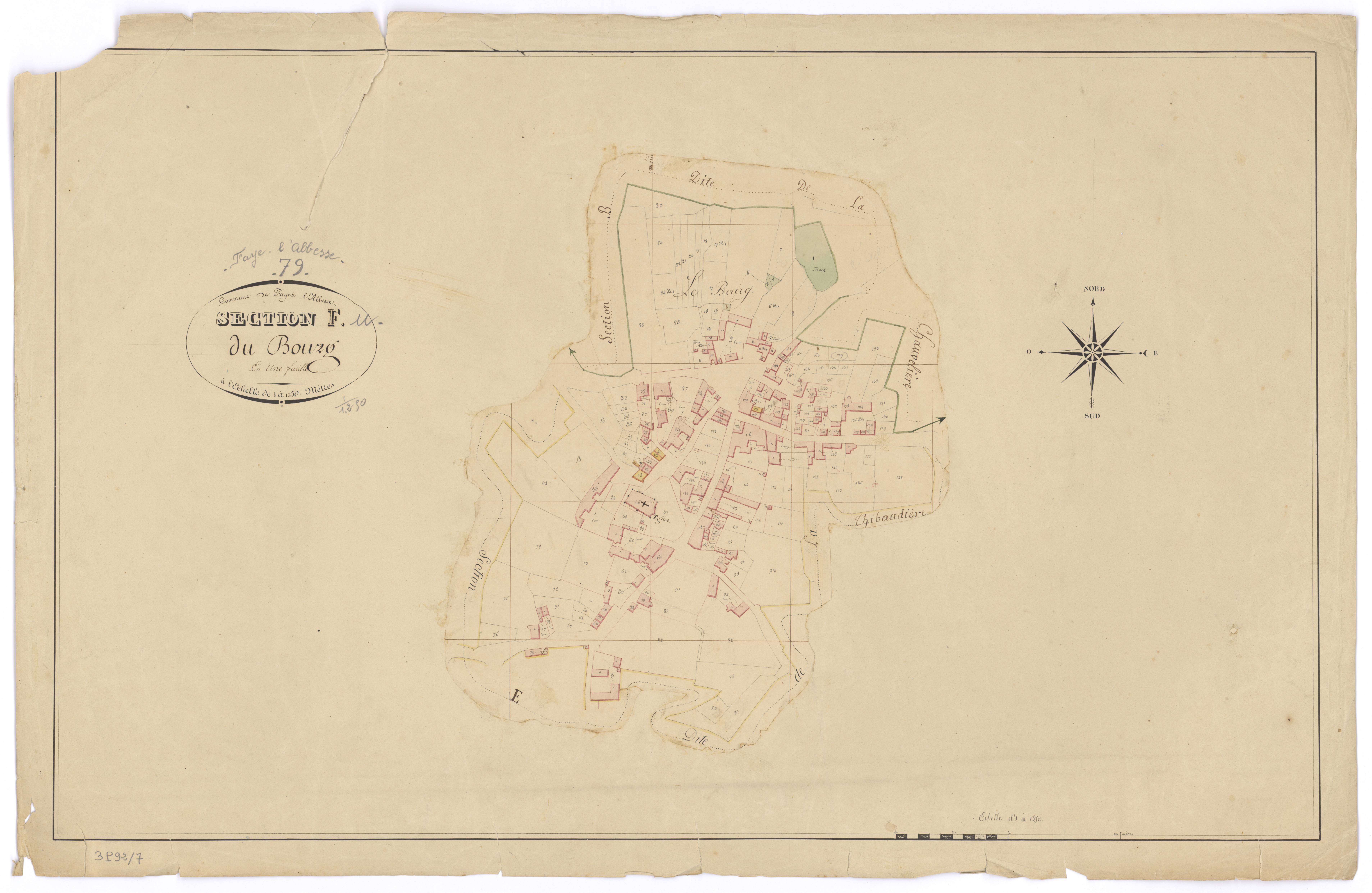 Faye-l'Abbesse - FRAD079_CADASTRE_NAPOLEONIEN Section F dite du Bourg 