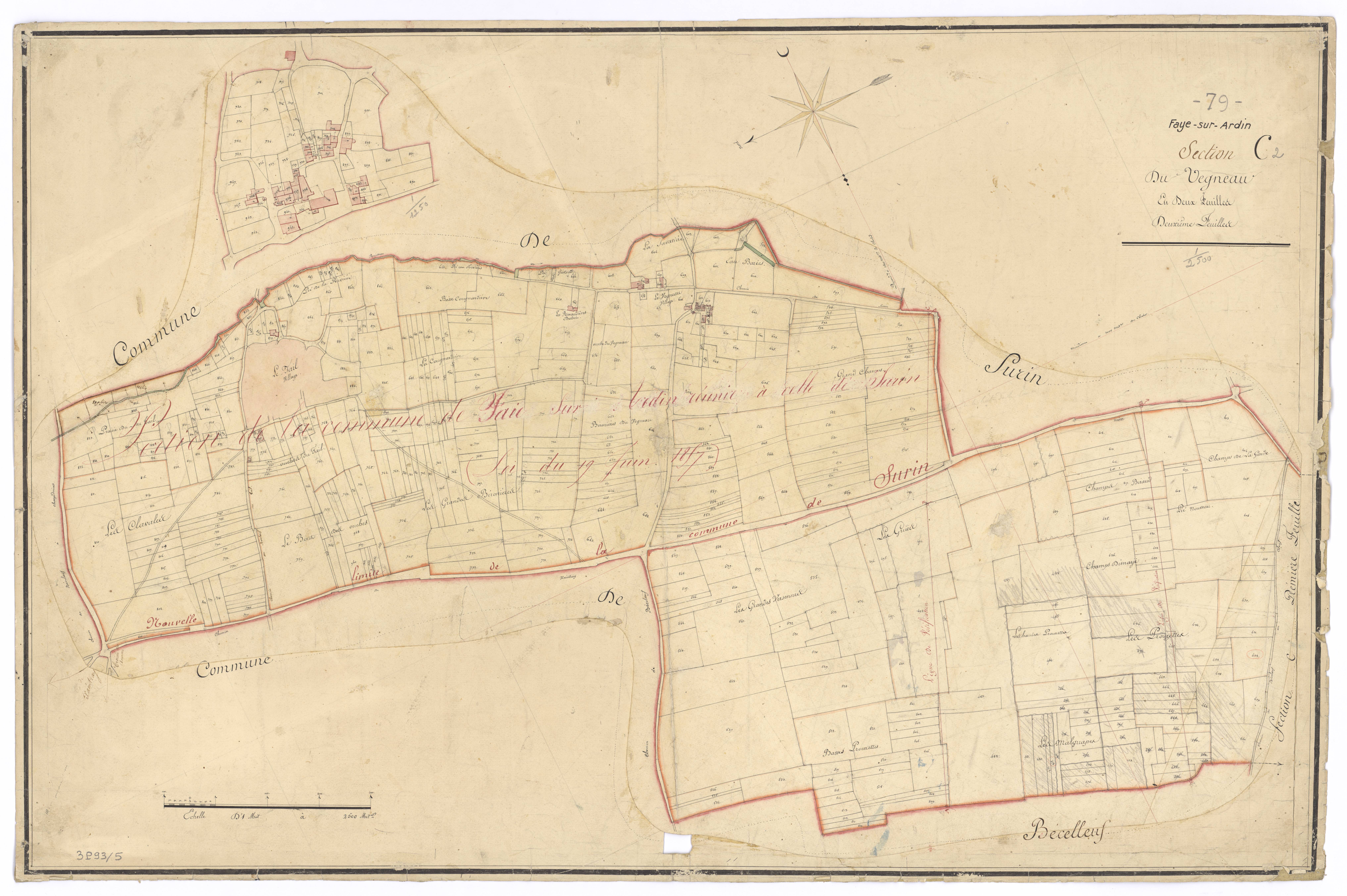 Faye-sur-Ardin - FRAD079_CADASTRE_NAPOLEONIEN Section C2 dite du Vegneau
