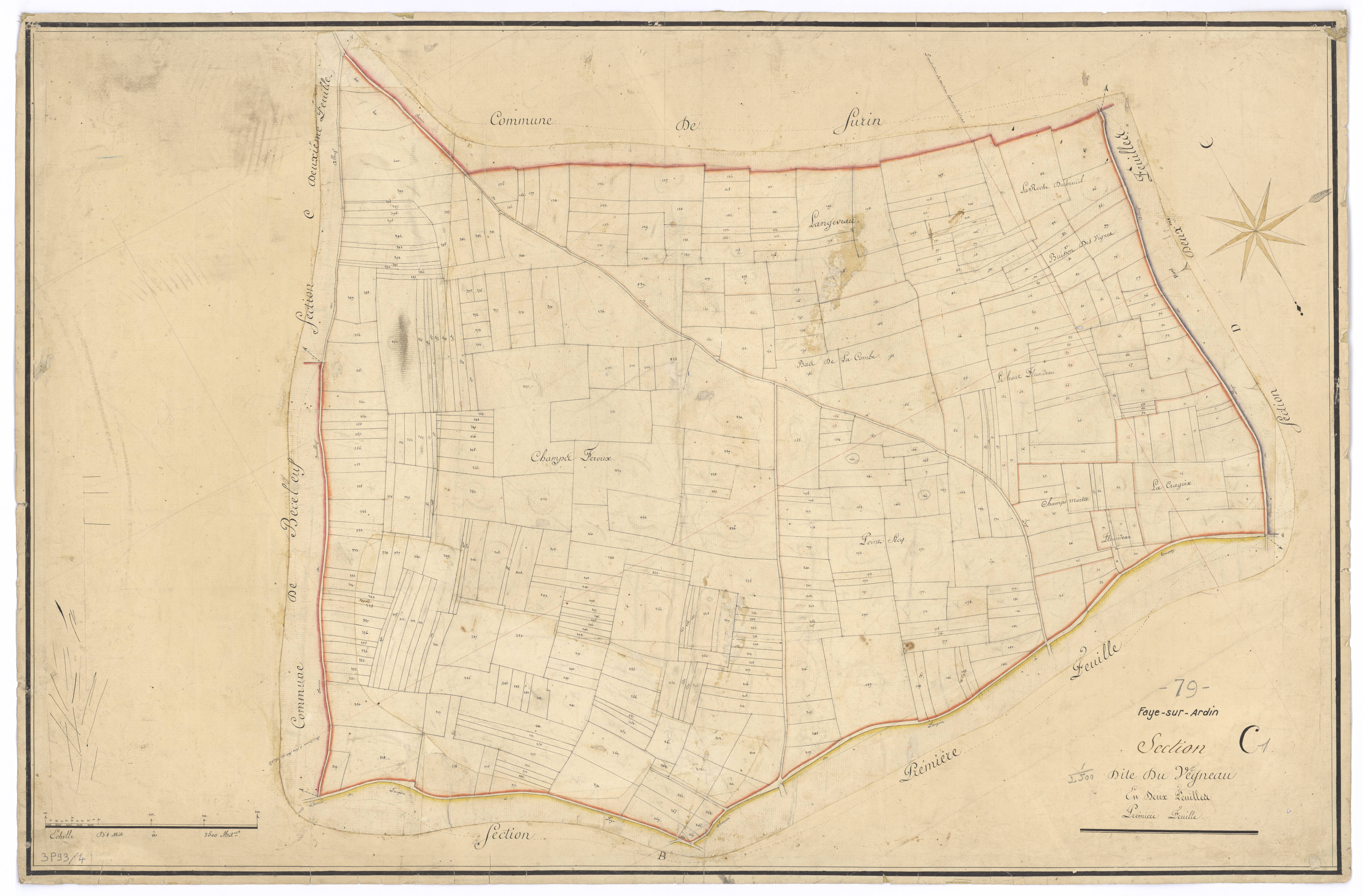 Faye-sur-Ardin - FRAD079_CADASTRE_NAPOLEONIEN Section C1 dite du Vegneau 