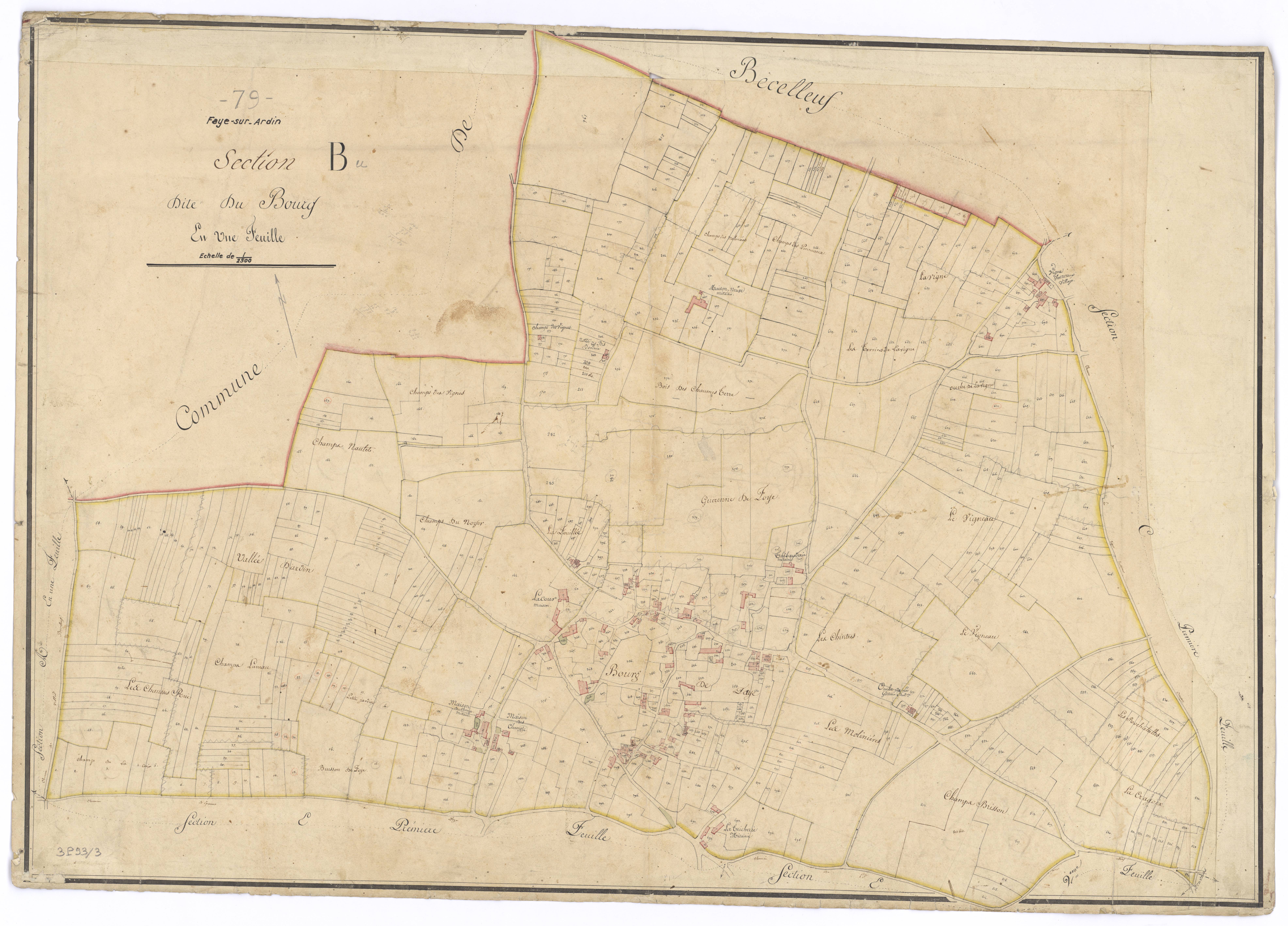 Faye-sur-Ardin - FRAD079_CADASTRE_NAPOLEONIEN Section B dite du Bourg