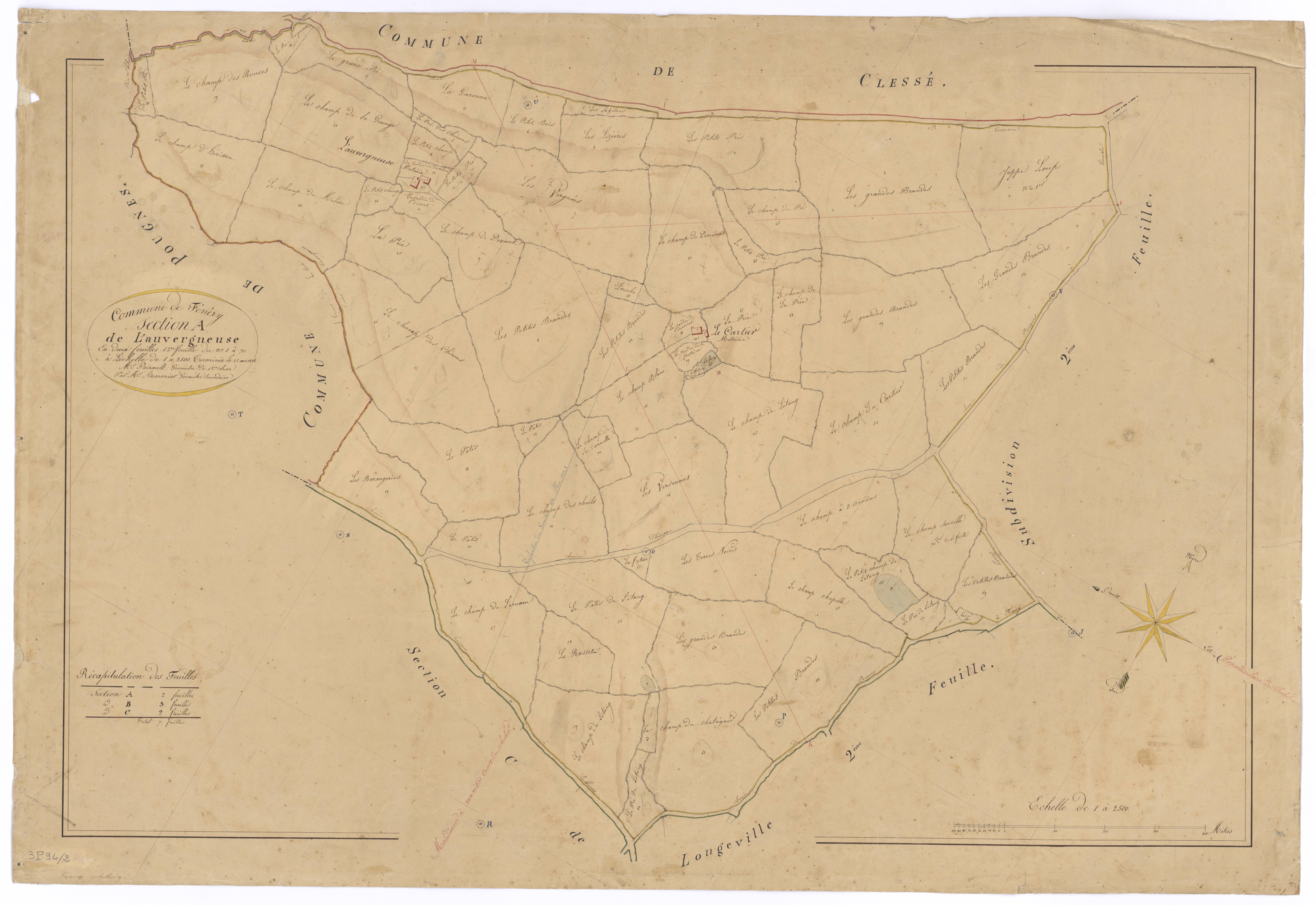 Fénery - FRAD079_CADASTRE_NAPOLEONIEN Section A1 dite de L'Auvergneuse 