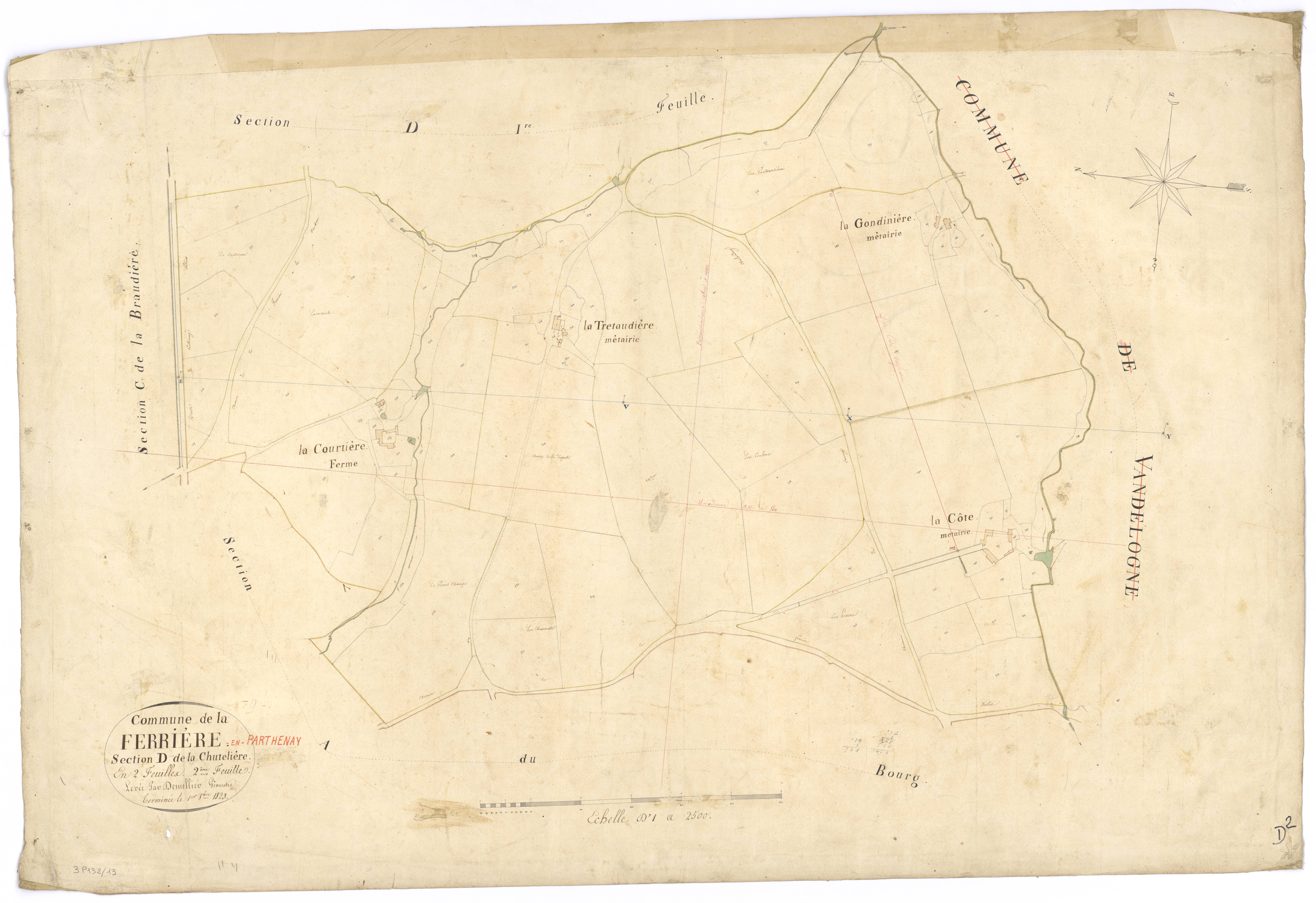 La Ferrière-en-Parthenay - FRAD079_CADASTRE_NAPOLEONIEN Section D2 dite de la Chutelière