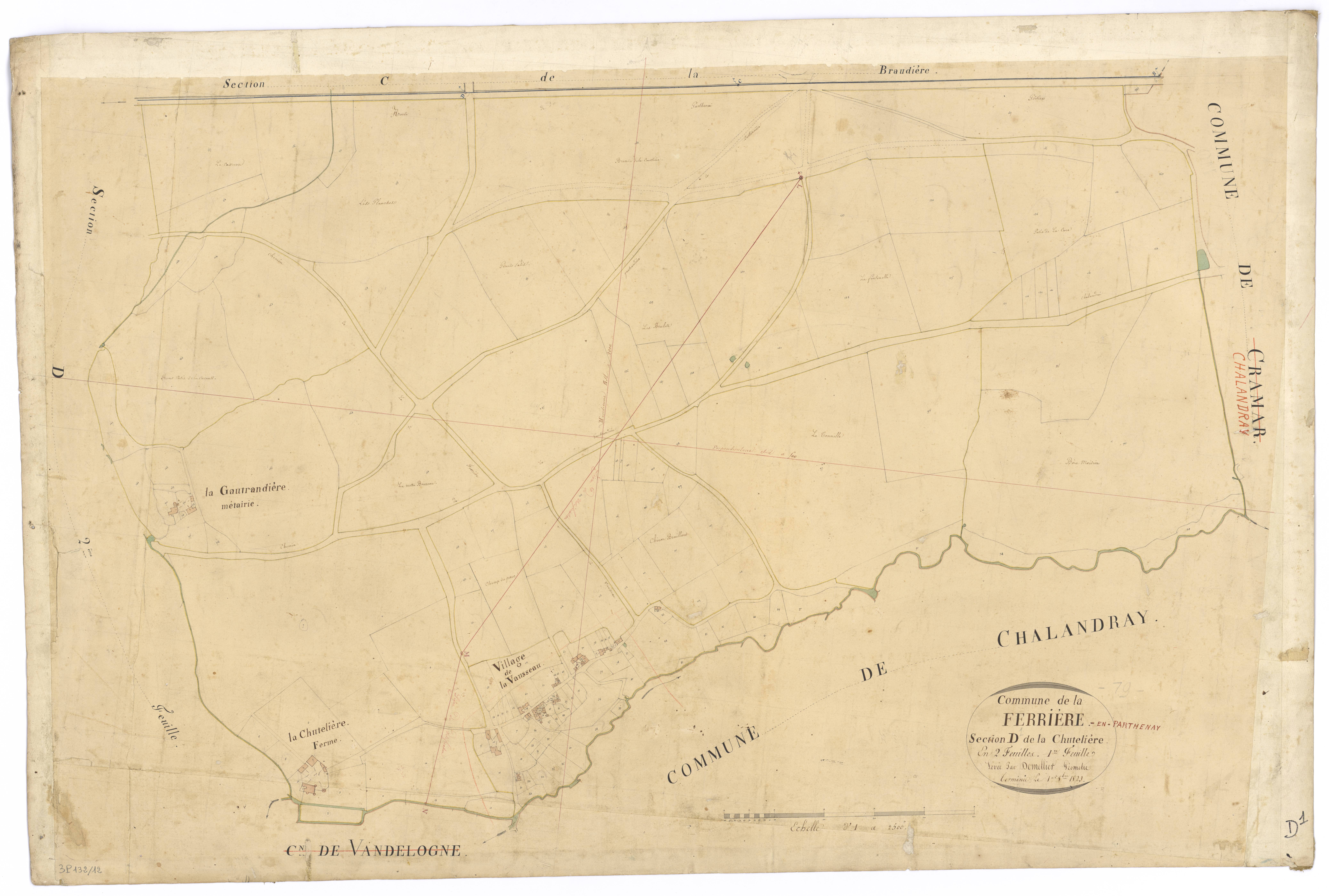 La Ferrière-en-Parthenay - FRAD079_CADASTRE_NAPOLEONIEN Section D1 dite de la Chutelière