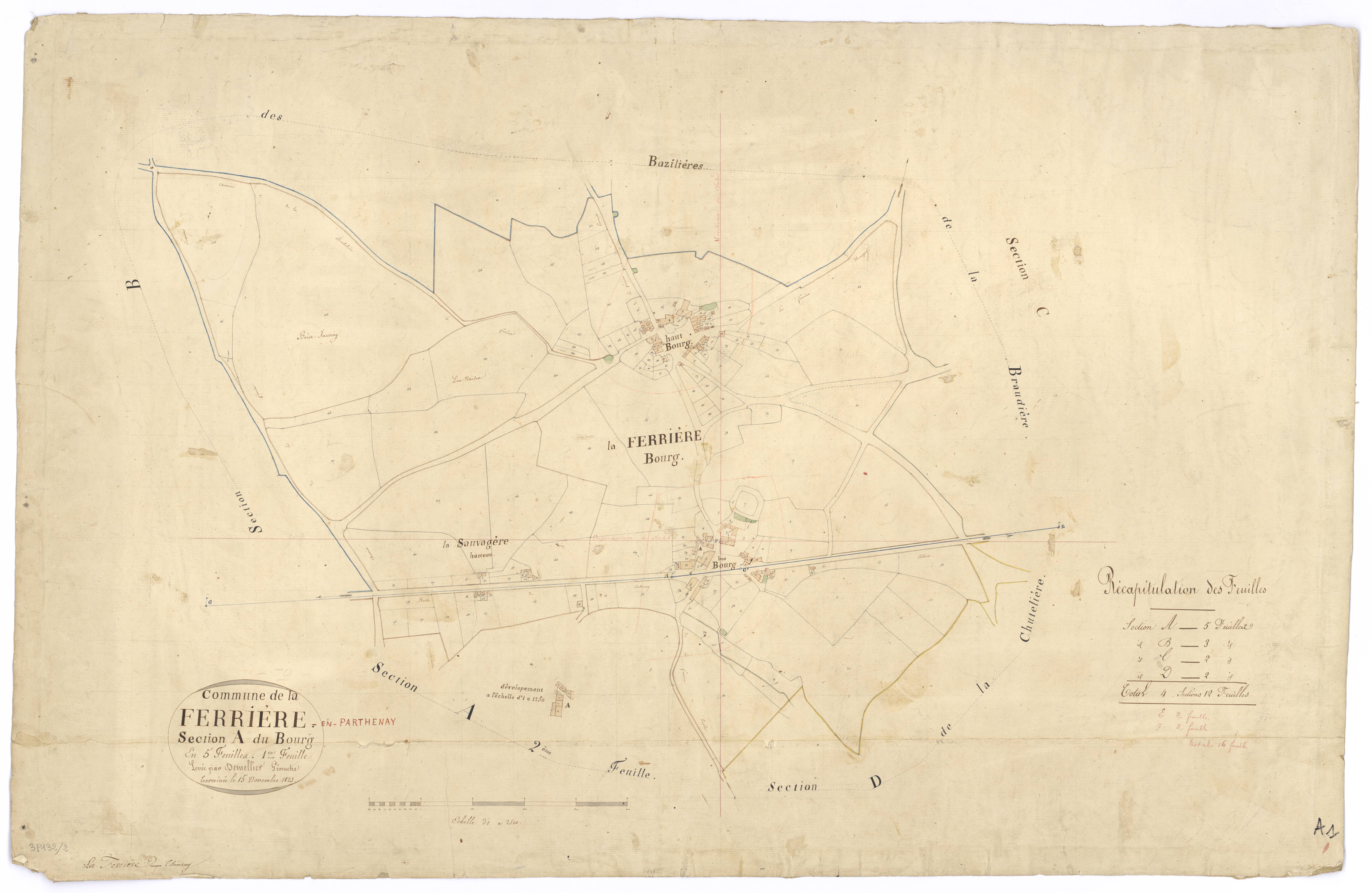La Ferrière-en-Parthenay - FRAD079_CADASTRE_NAPOLEONIEN Section A1 dite du Bourg
