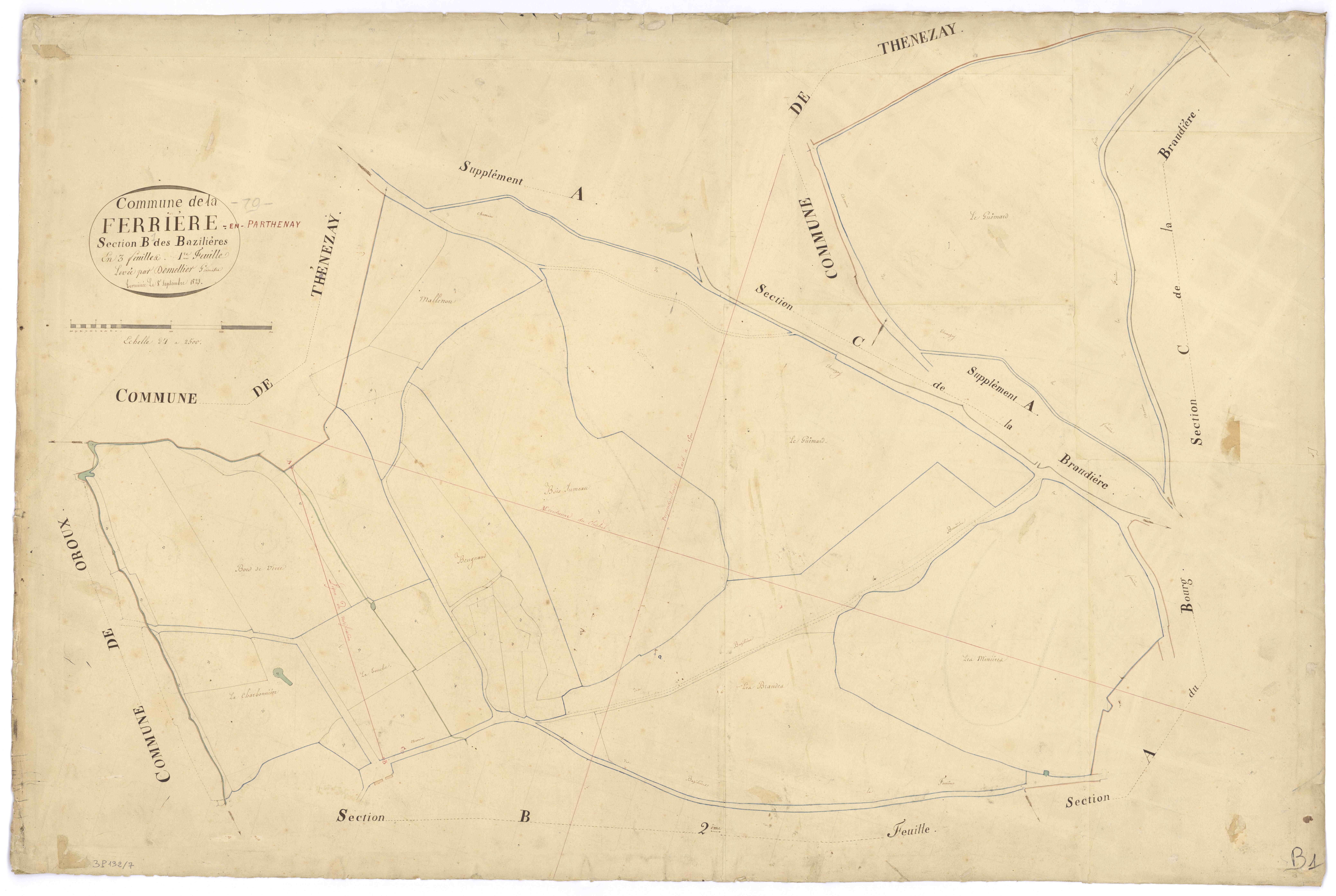 La Ferrière-en-Parthenay - FRAD079_CADASTRE_NAPOLEONIEN Section B1 dite des Bazilières