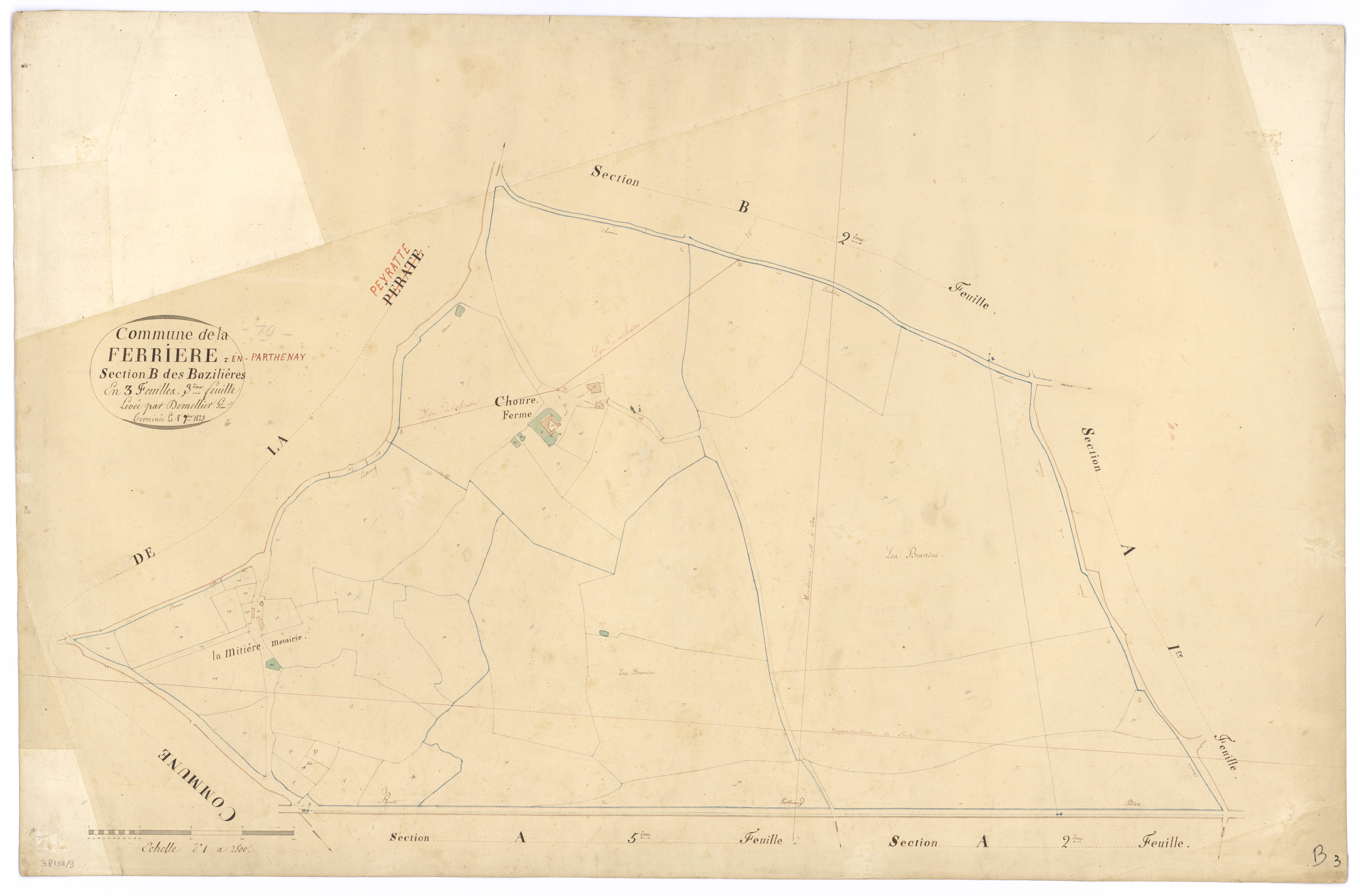 La Ferrière-en-Parthenay - FRAD079_CADASTRE_NAPOLEONIEN Section B3 dite des Bazilières