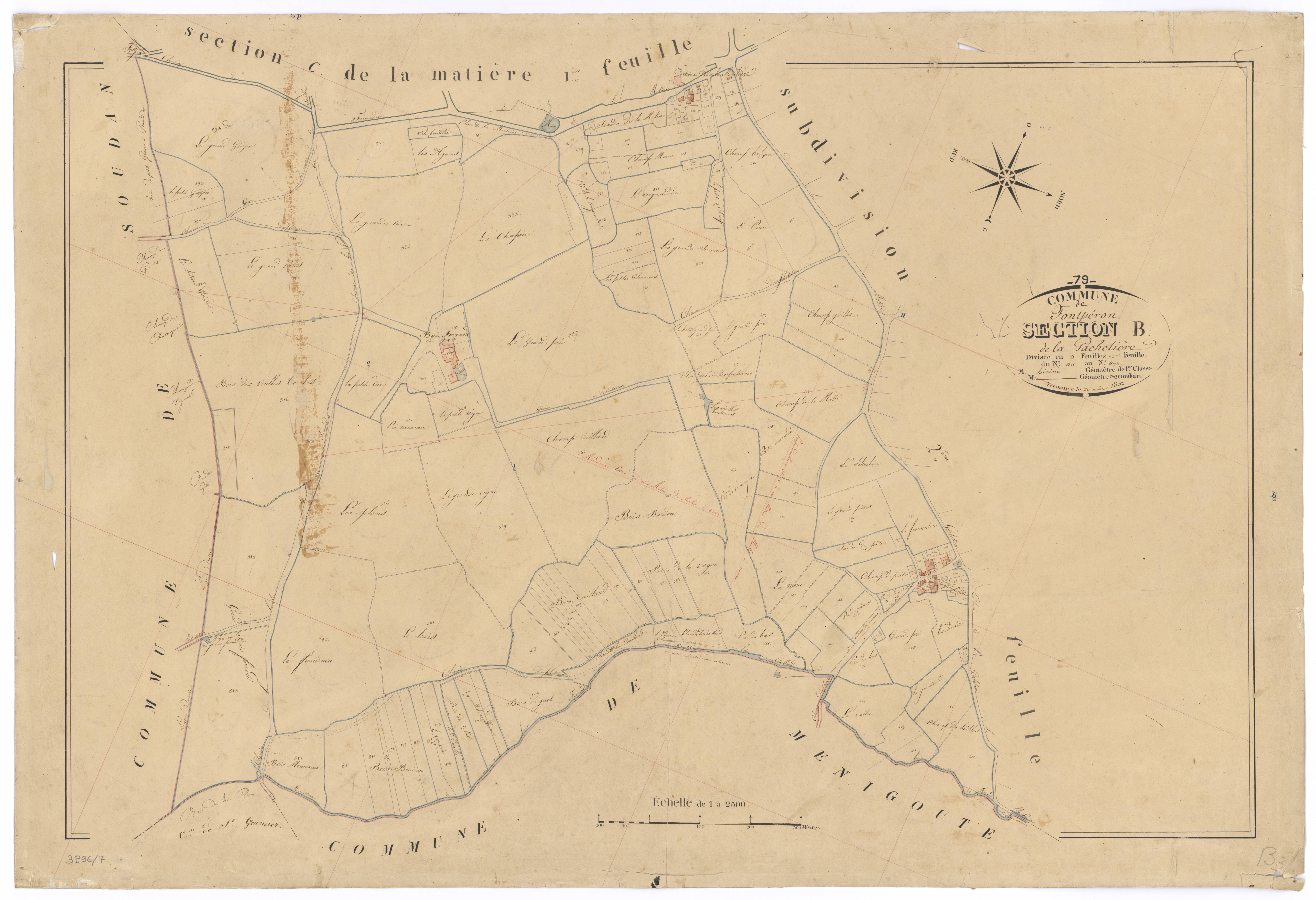 Fomperron - FRAD079_CADASTRE_NAPOLEONIEN Section B3 dite de la Gãchetière 