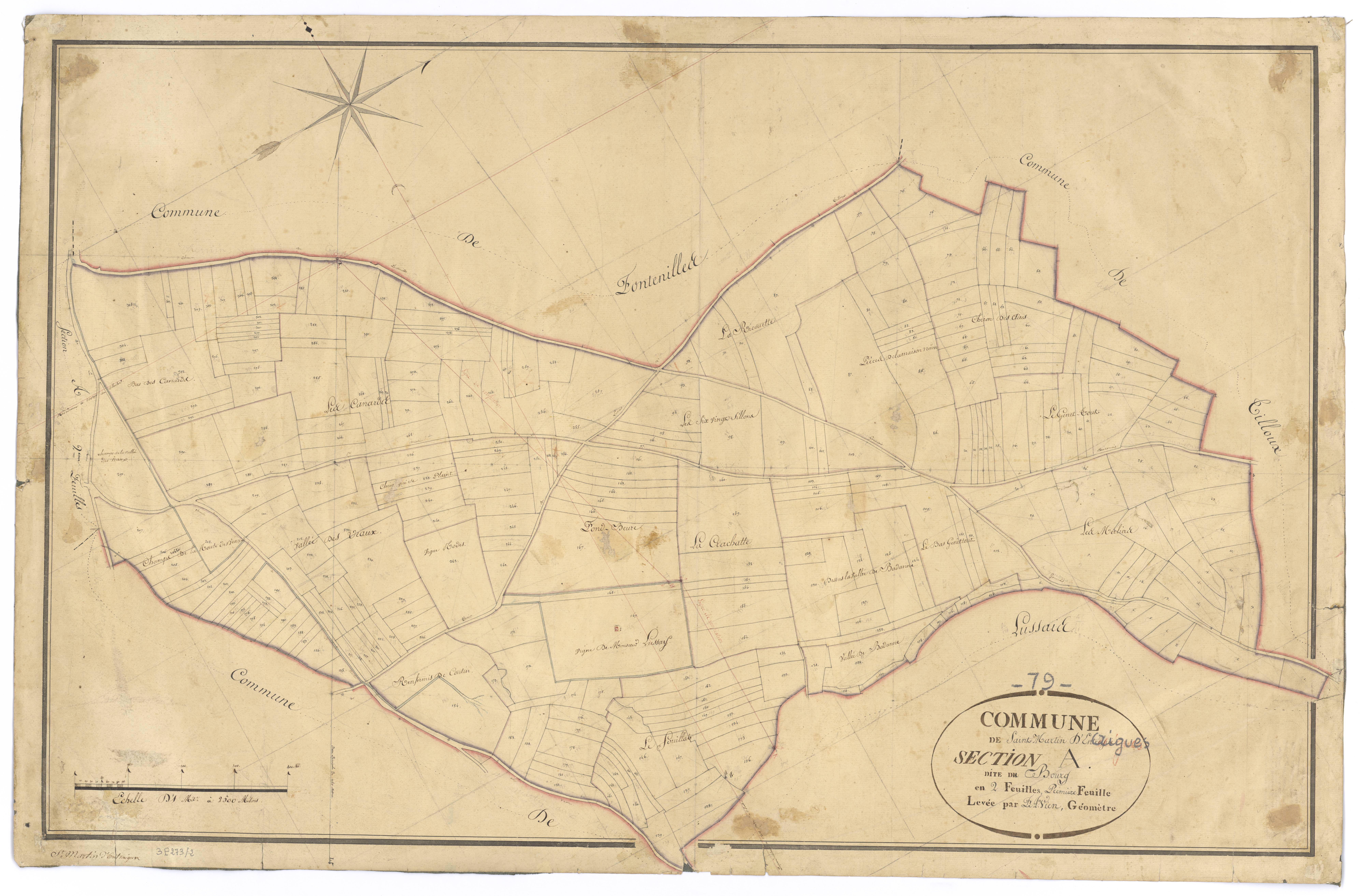 Fontenille-Saint-Martin-d'Entraigues - FRAD079_CADASTRE_NAPOLEONIEN Section A1 dite du Bourg 