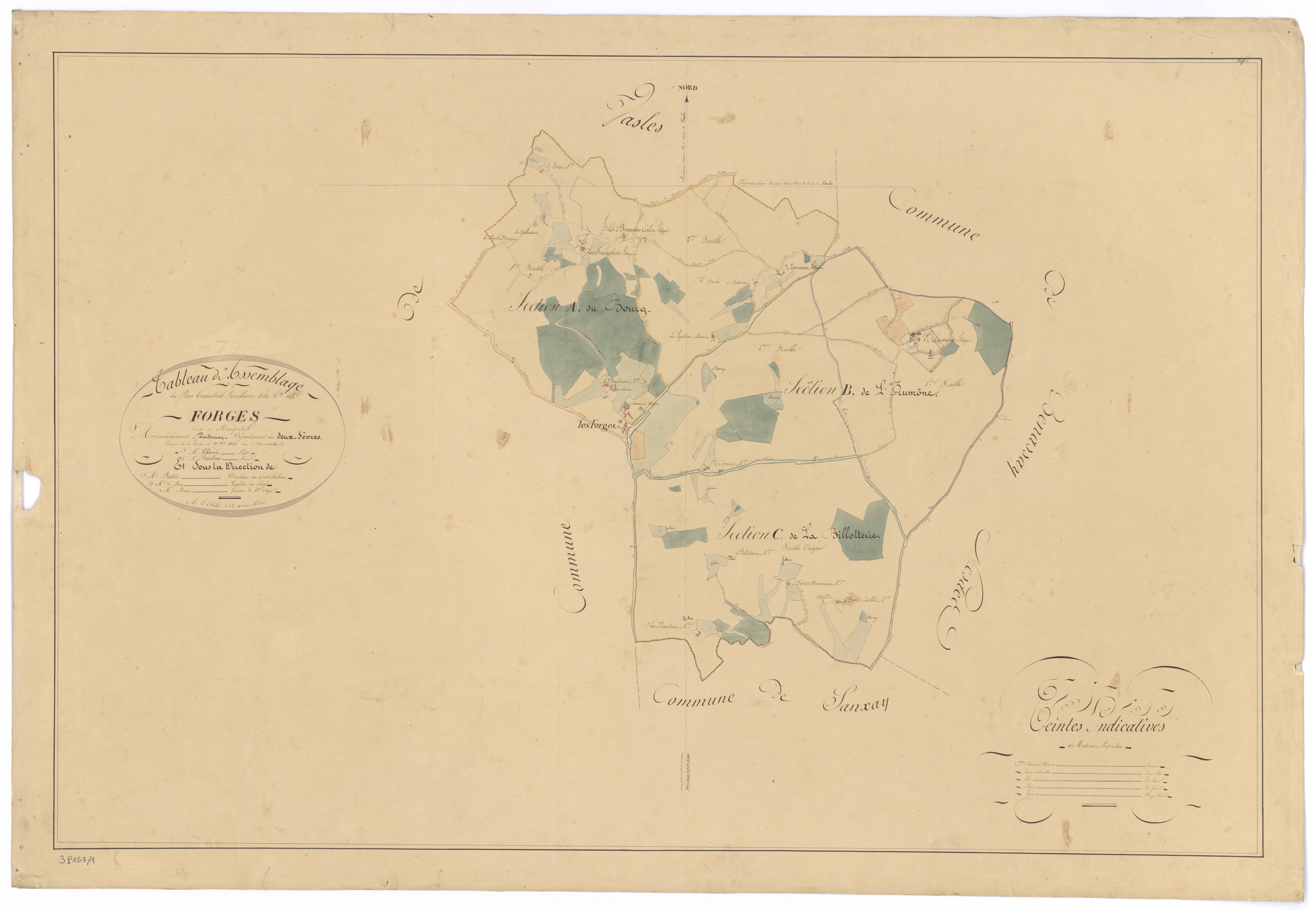 Forges - FRAD079_CADASTRE_NAPOLEONIEN Tableau d'assemblage 