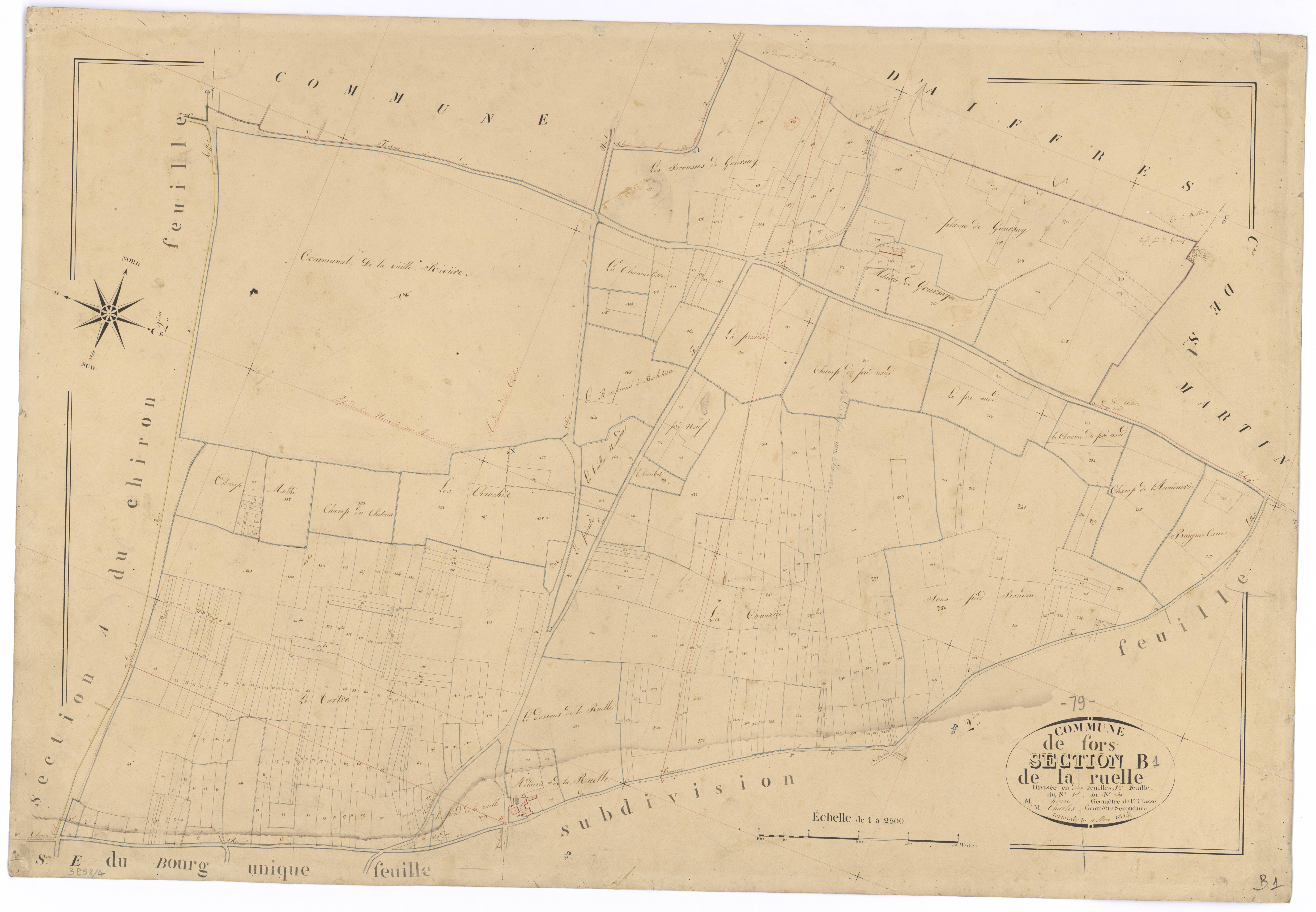 Fors - FRAD079_CADASTRE_NAPOLEONIEN Section B1 dite de la Ruelle 