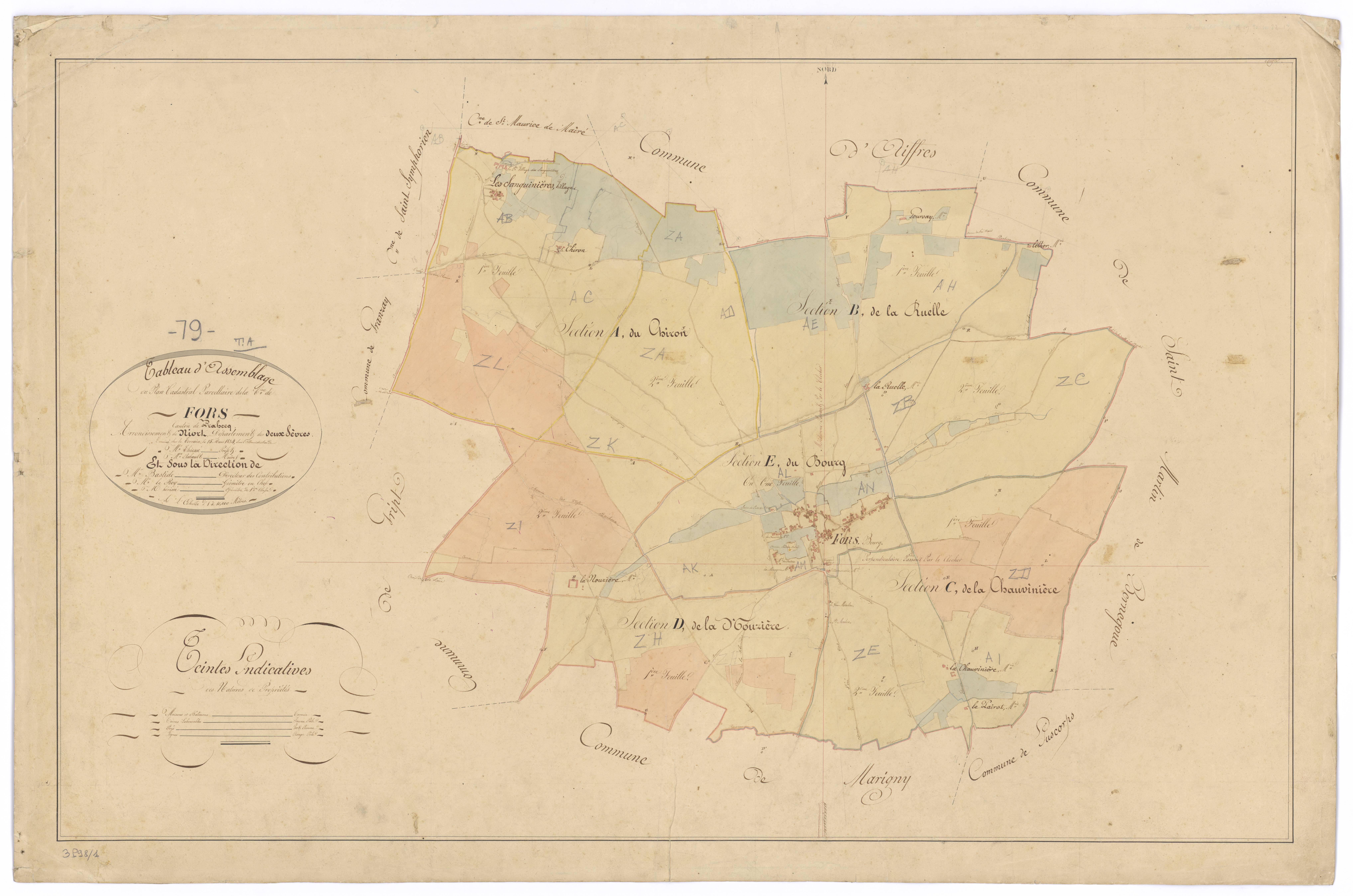 Fors - FRAD079_CADASTRE_NAPOLEONIEN Tableau d'assemblage 