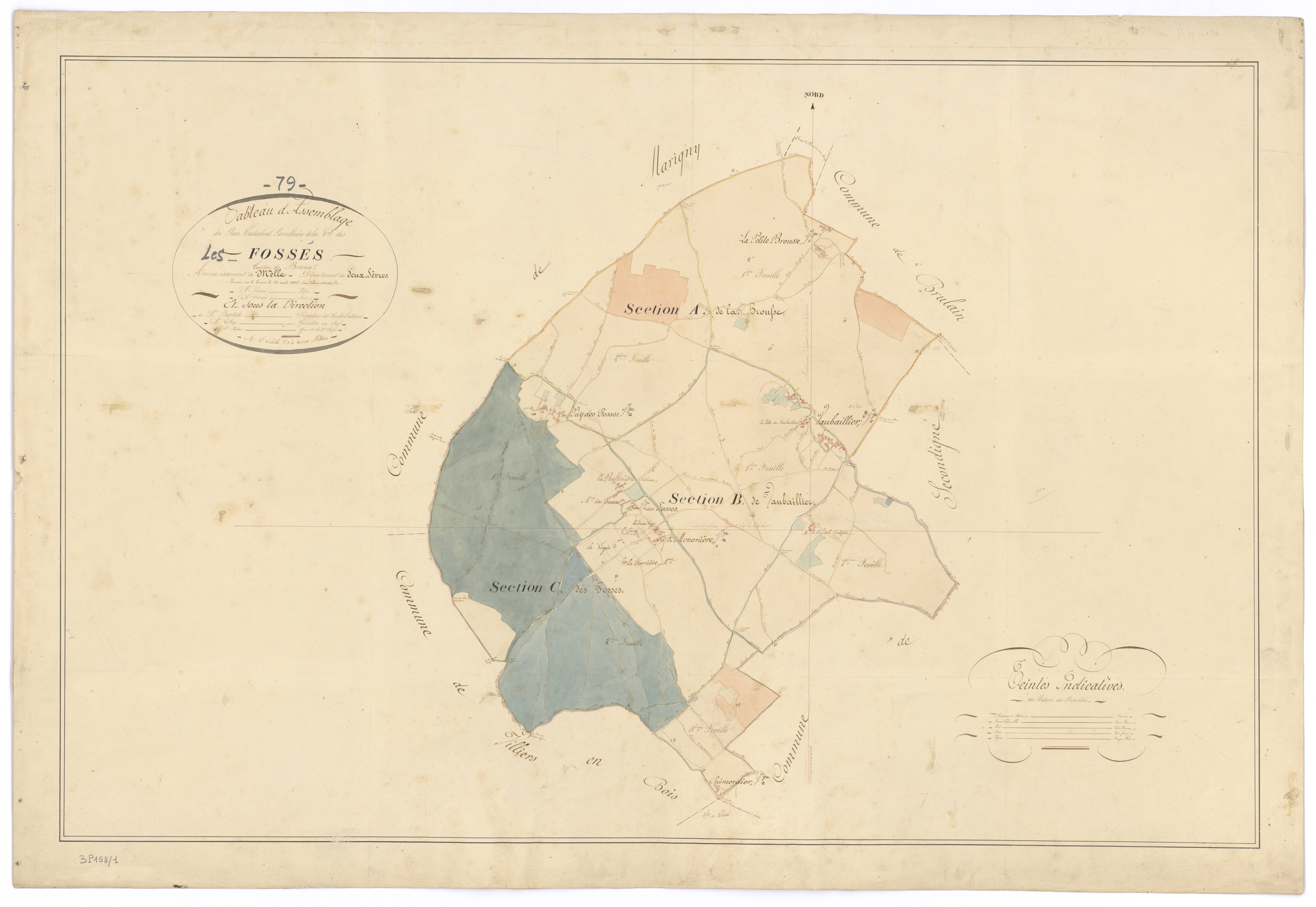 Fosses - FRAD079_CADASTRE_NAPOLEONIEN Tableau d'assemblage 
