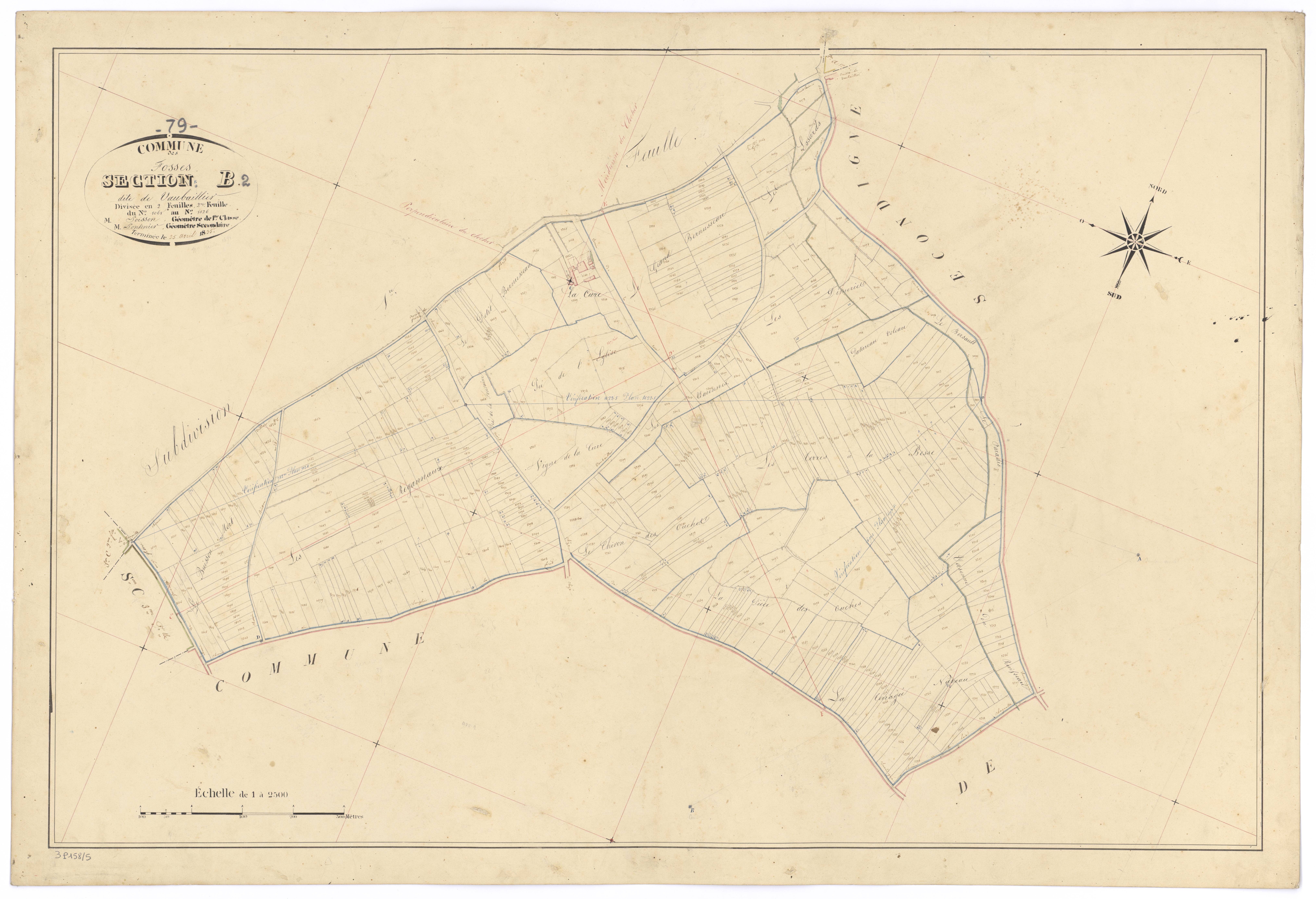 Fosses - FRAD079_CADASTRE_NAPOLEONIEN Section B2 dite de la Vaubaillier 
