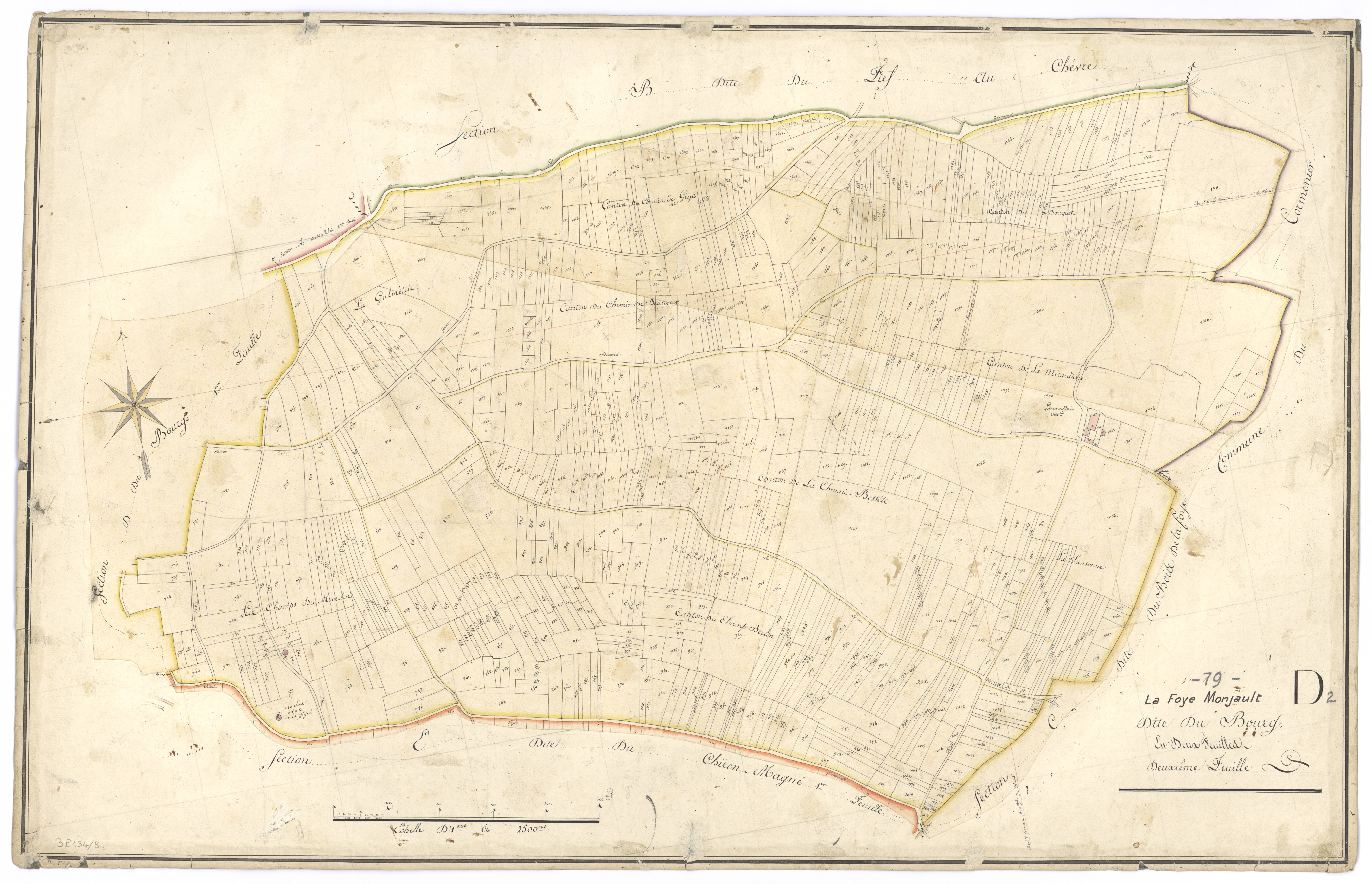 La Foye-Monjault - FRAD079_CADASTRE_NAPOLEONIEN Section D2 dite du Bourg