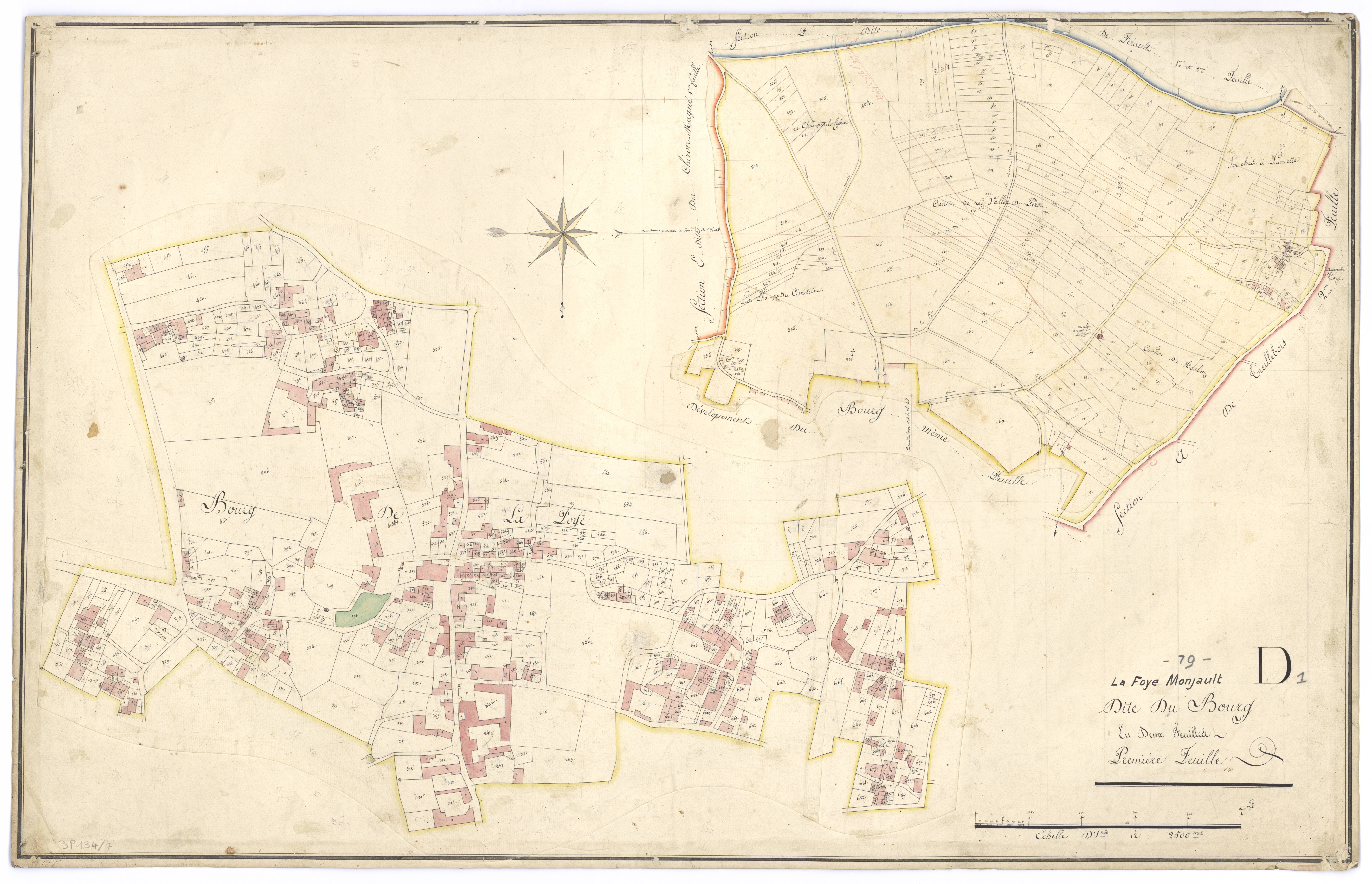 La Foye-Monjault - FRAD079_CADASTRE_NAPOLEONIEN Section D1 dite du Bourg