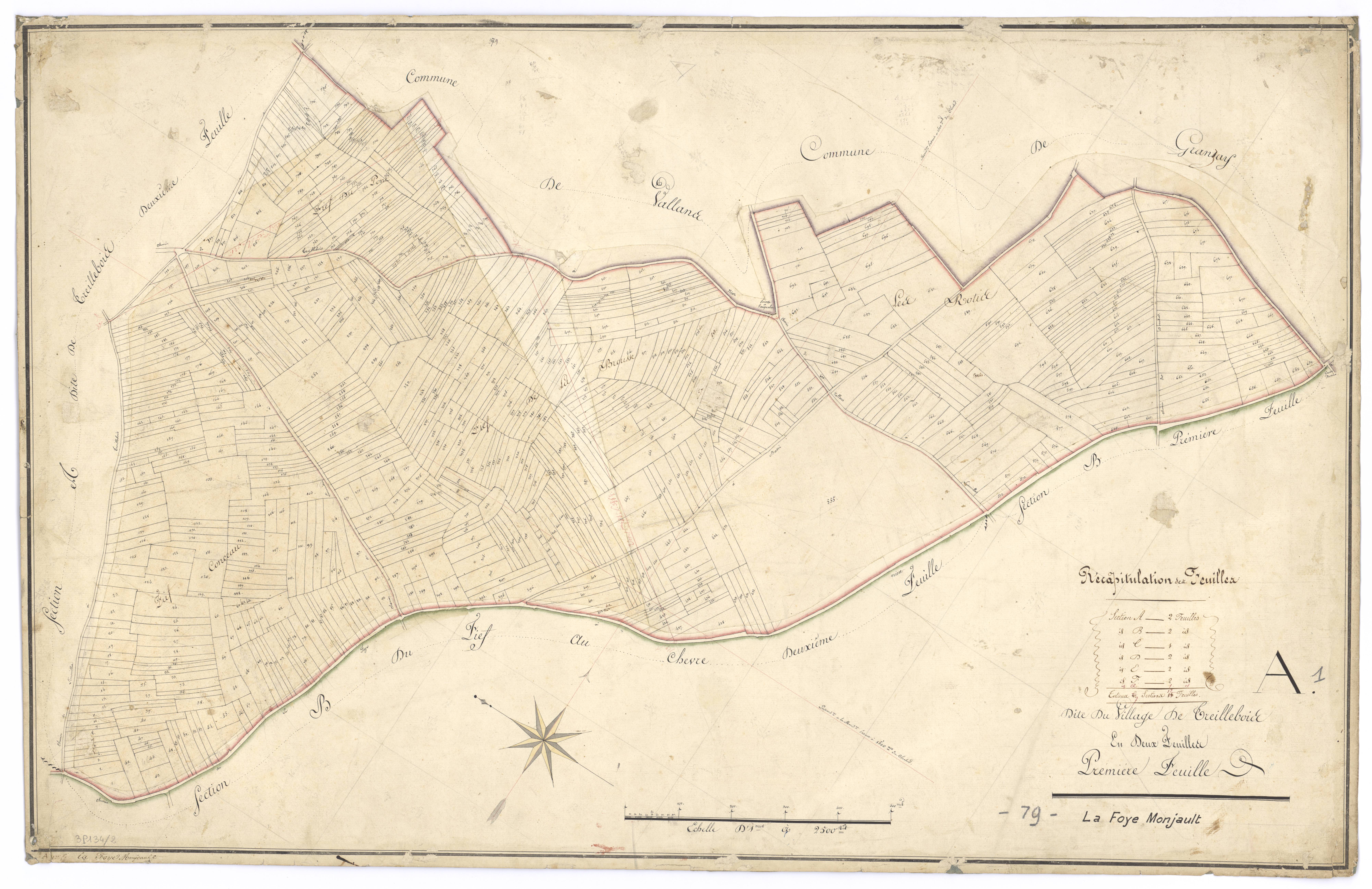 La Foye-Monjault - FRAD079_CADASTRE_NAPOLEONIEN Section A1 dite du Village de Treillebois 