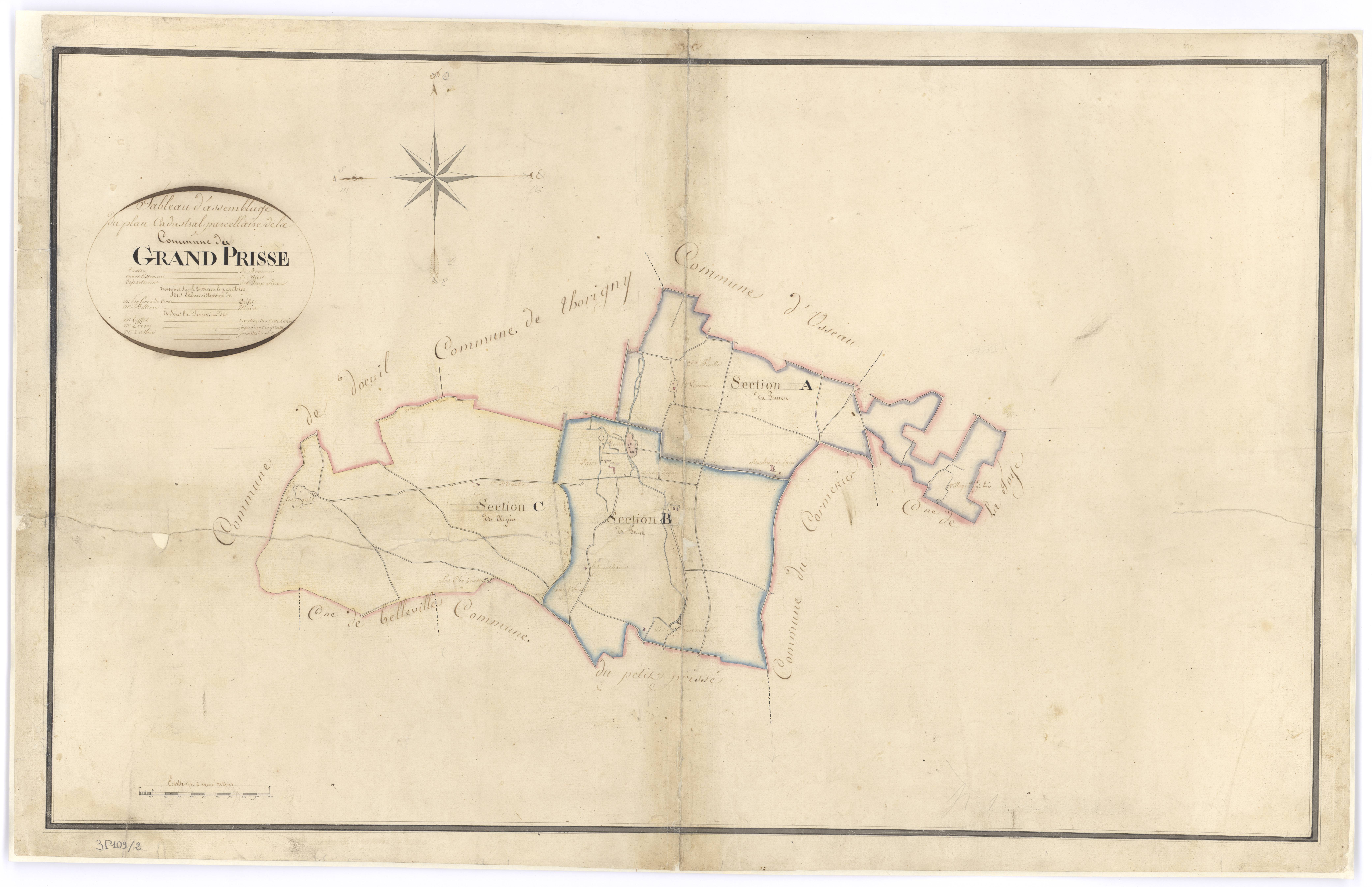 La Foye-Monjault - FRAD079_CADASTRE_NAPOLEONIEN Tableau d'assemblage n°2 du Grand Prissé 
