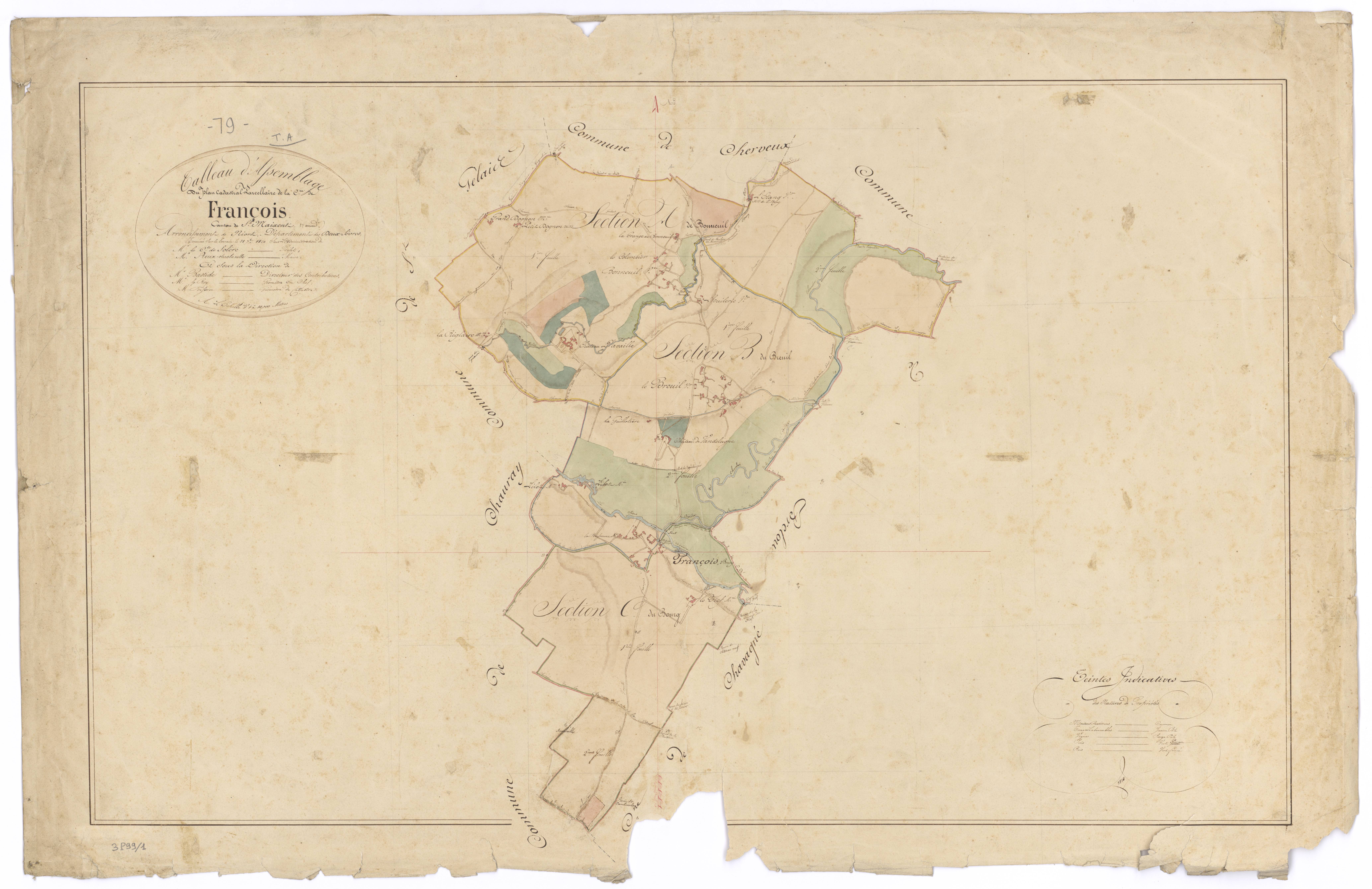 François - FRAD079_CADASTRE_NAPOLEONIEN Tableau d'assemblage 