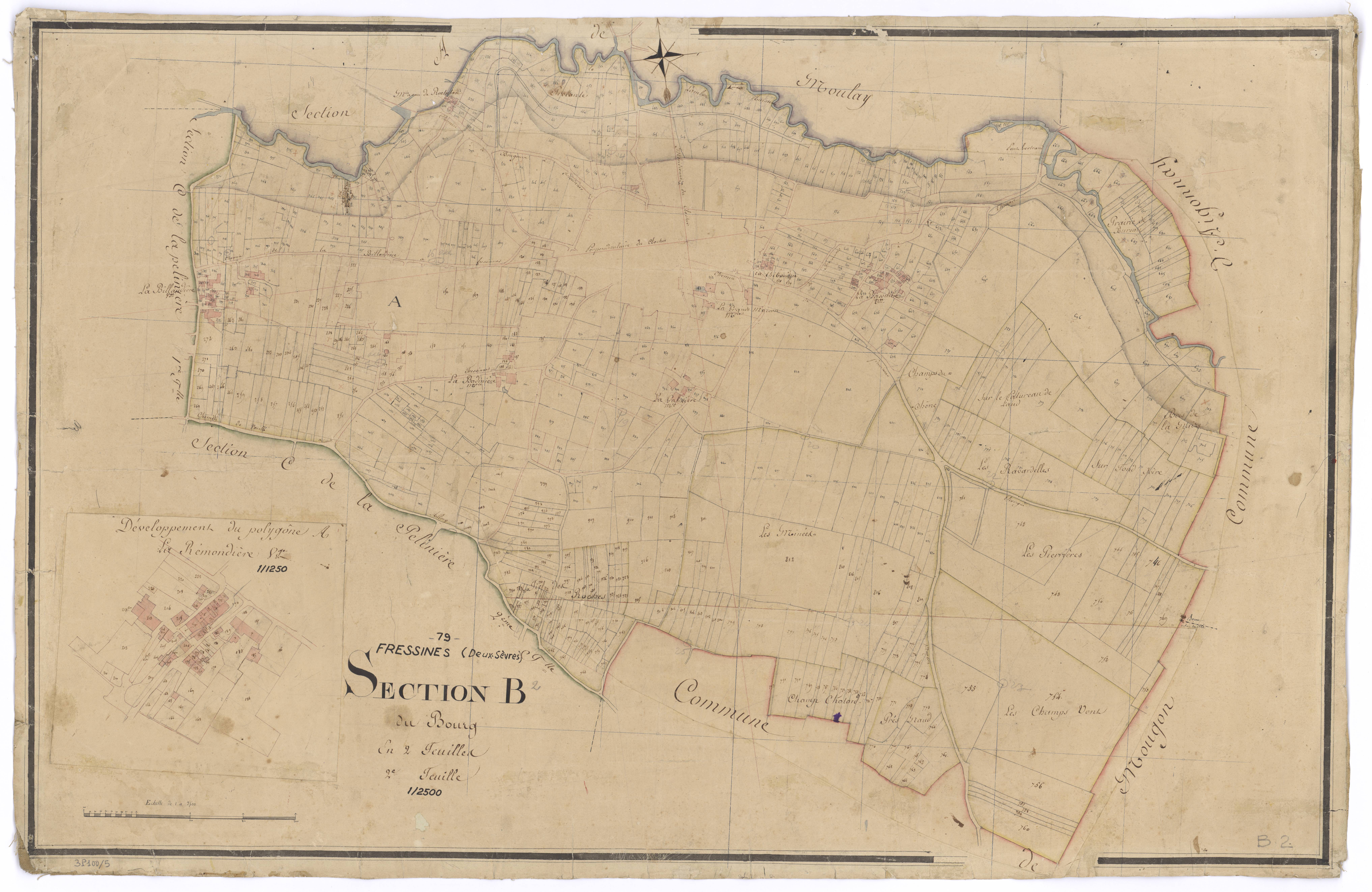 Fressines - FRAD079_CADASTRE_NAPOLEONIEN Section B2 dite du Bourg 