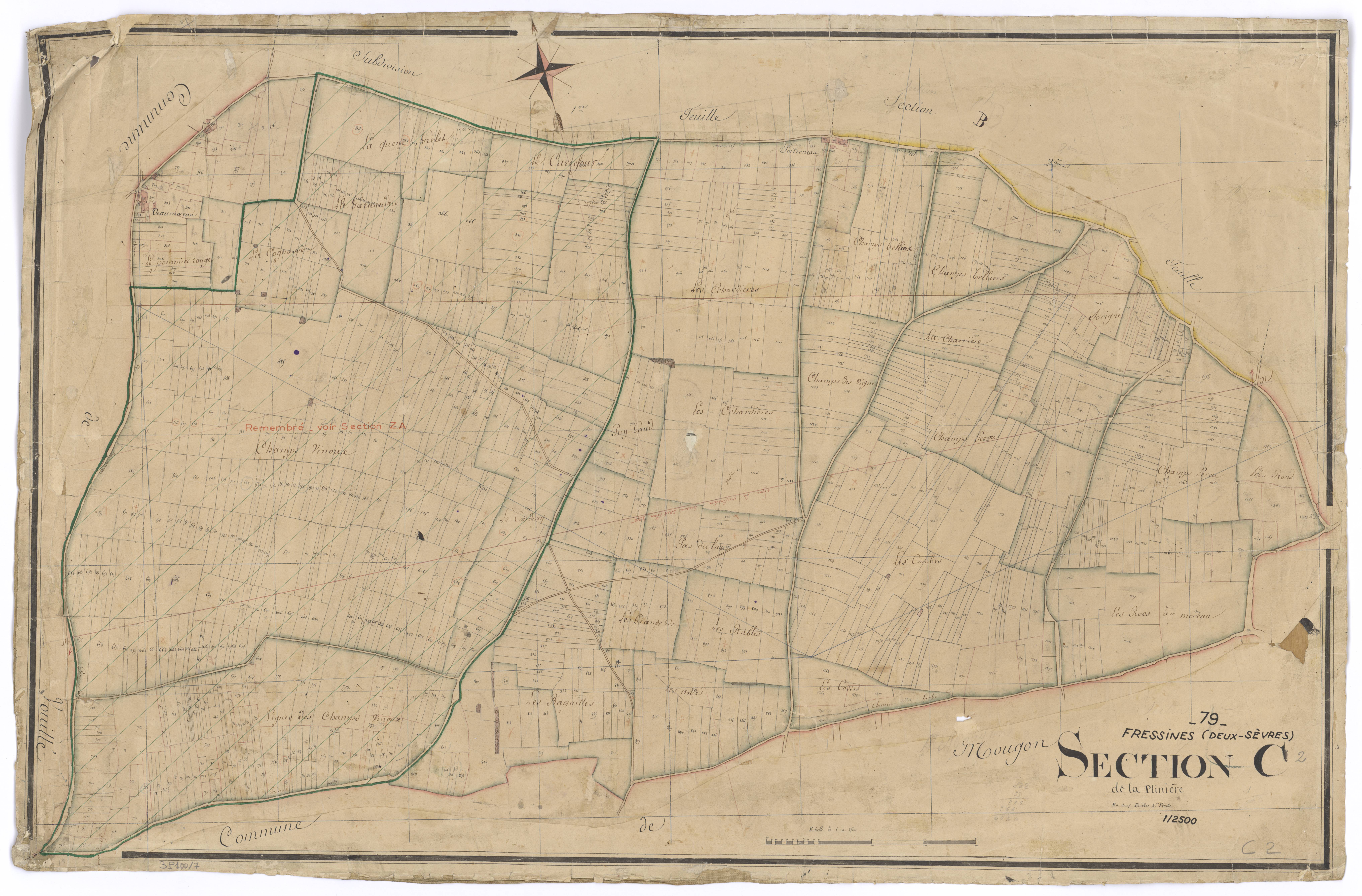 Fressines - FRAD079_CADASTRE_NAPOLEONIEN Section C2 dite de la Plinière 