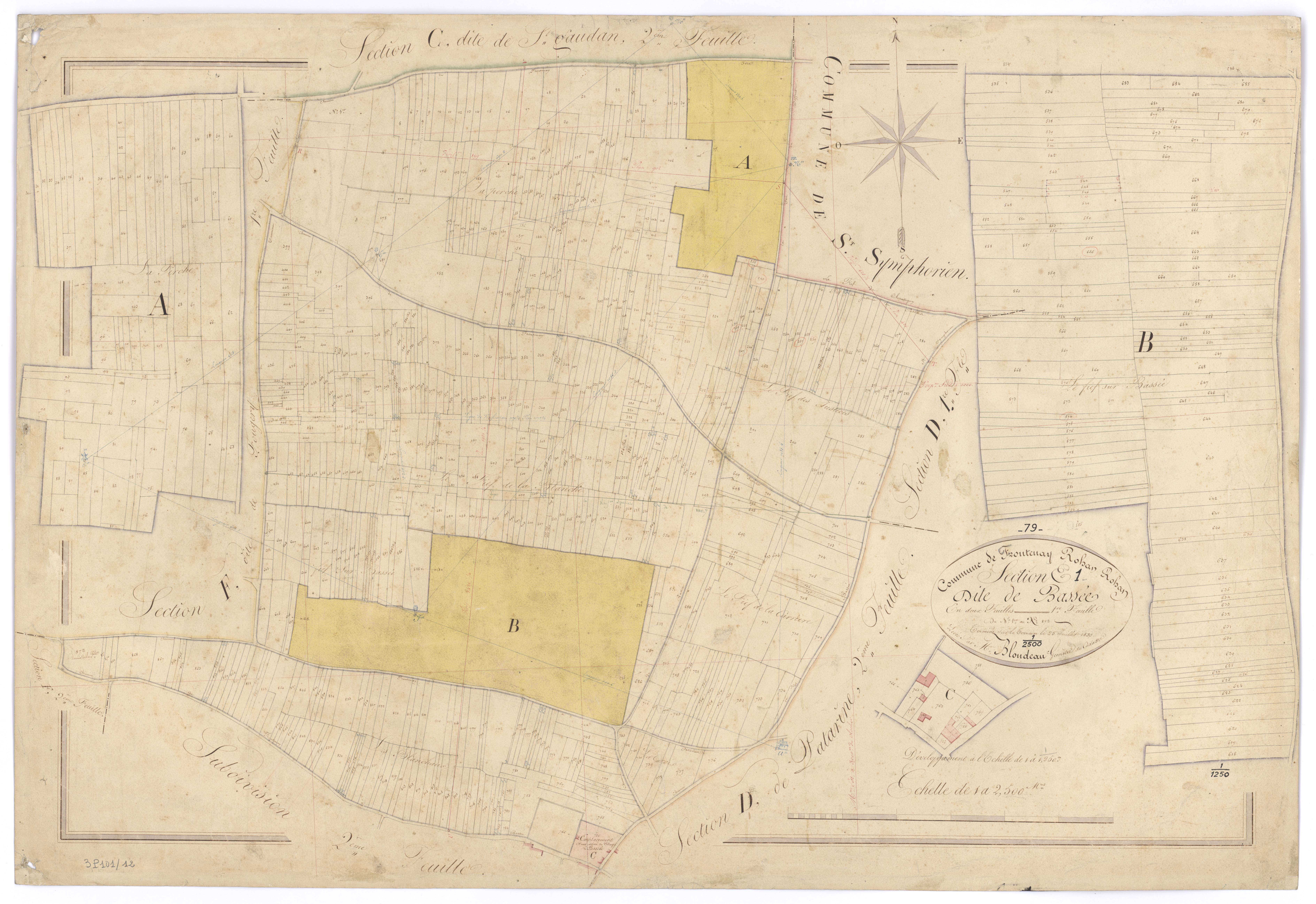 Frontenay-Rohan-Rohan - FRAD079_CADASTRE_NAPOLEONIEN Section E1 dite de Bassée