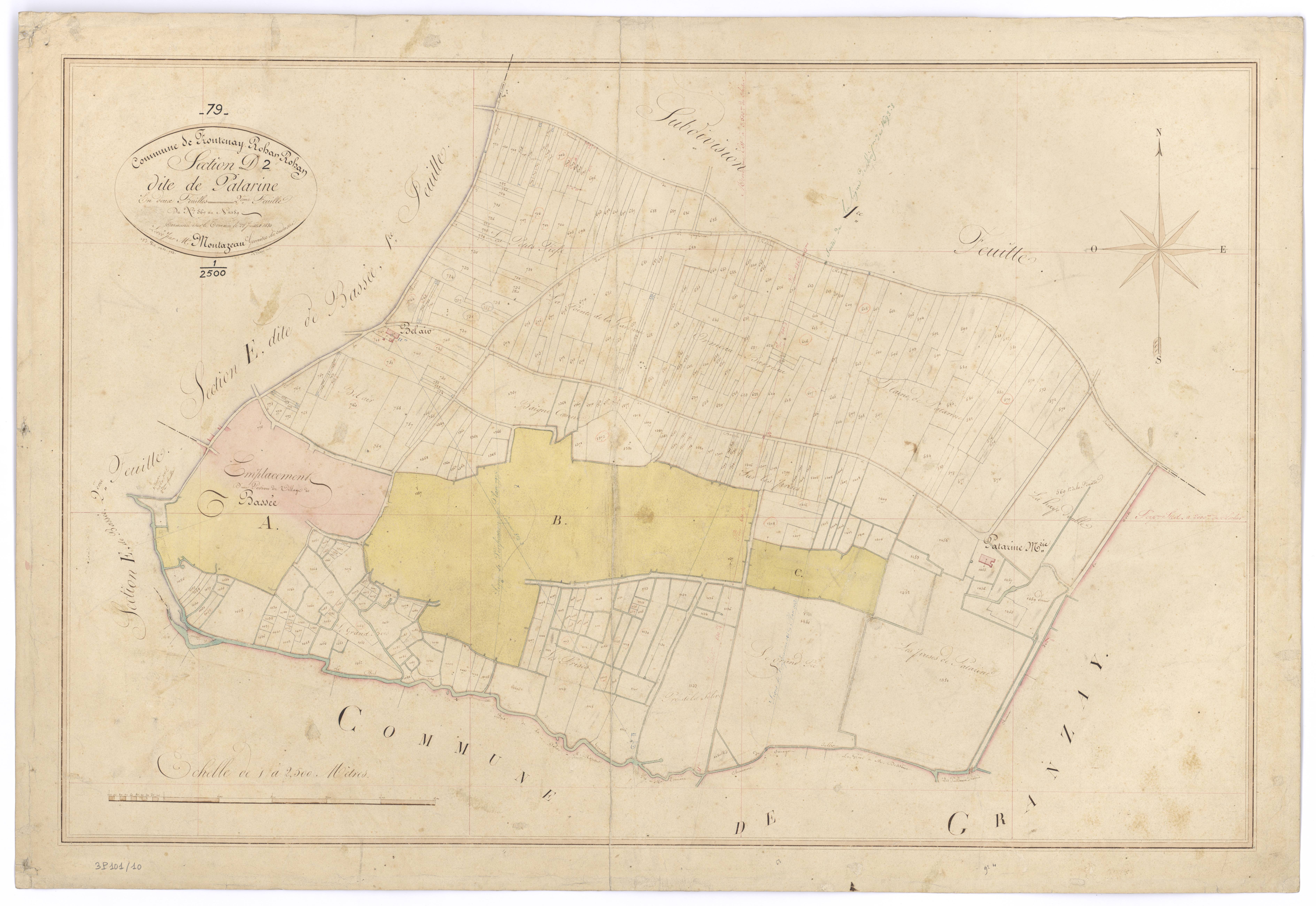 Frontenay-Rohan-Rohan - FRAD079_CADASTRE_NAPOLEONIEN Section D2 dite de Patarine