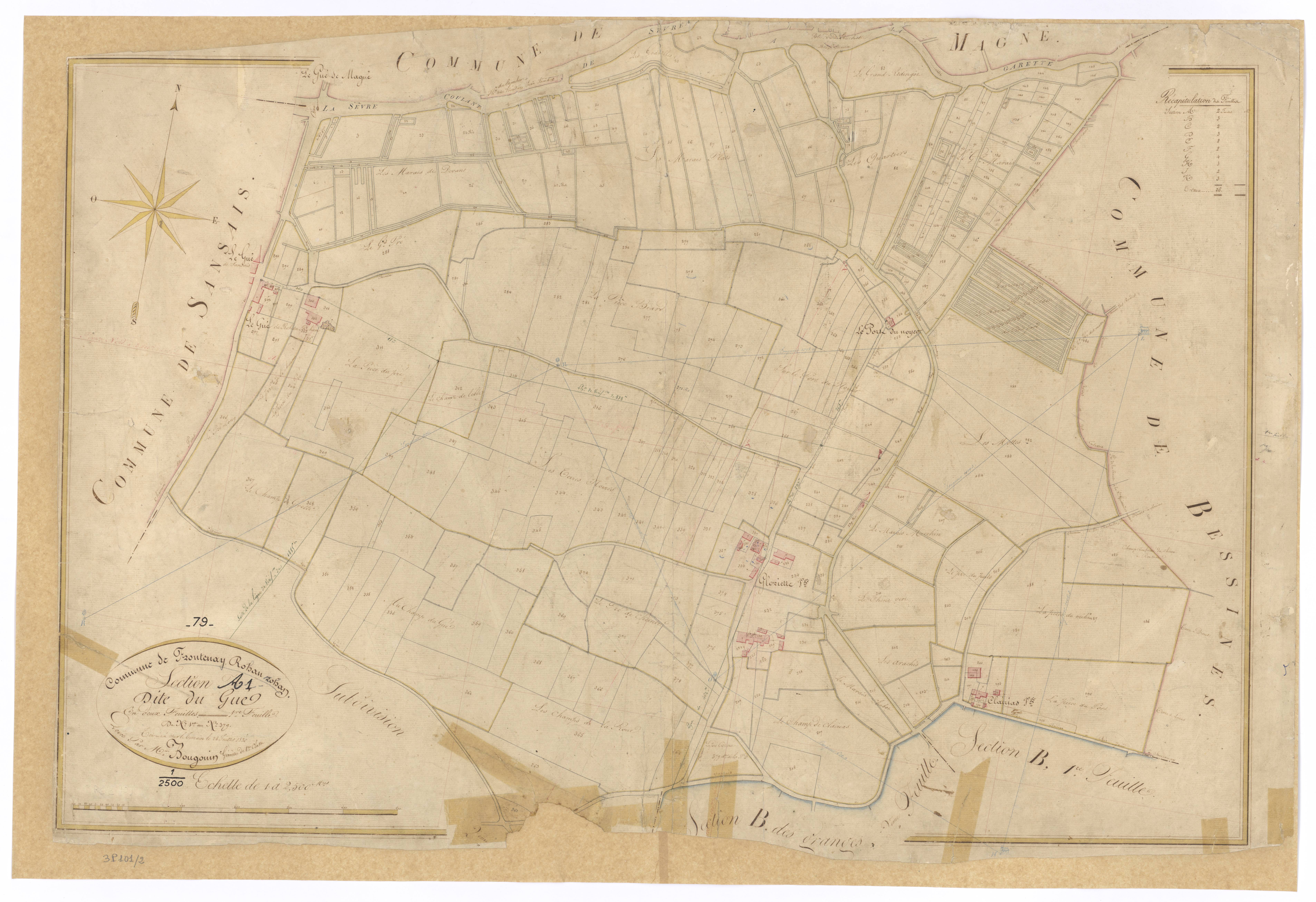 Frontenay-Rohan-Rohan - FRAD079_CADASTRE_NAPOLEONIEN Section A1 dite du Gué