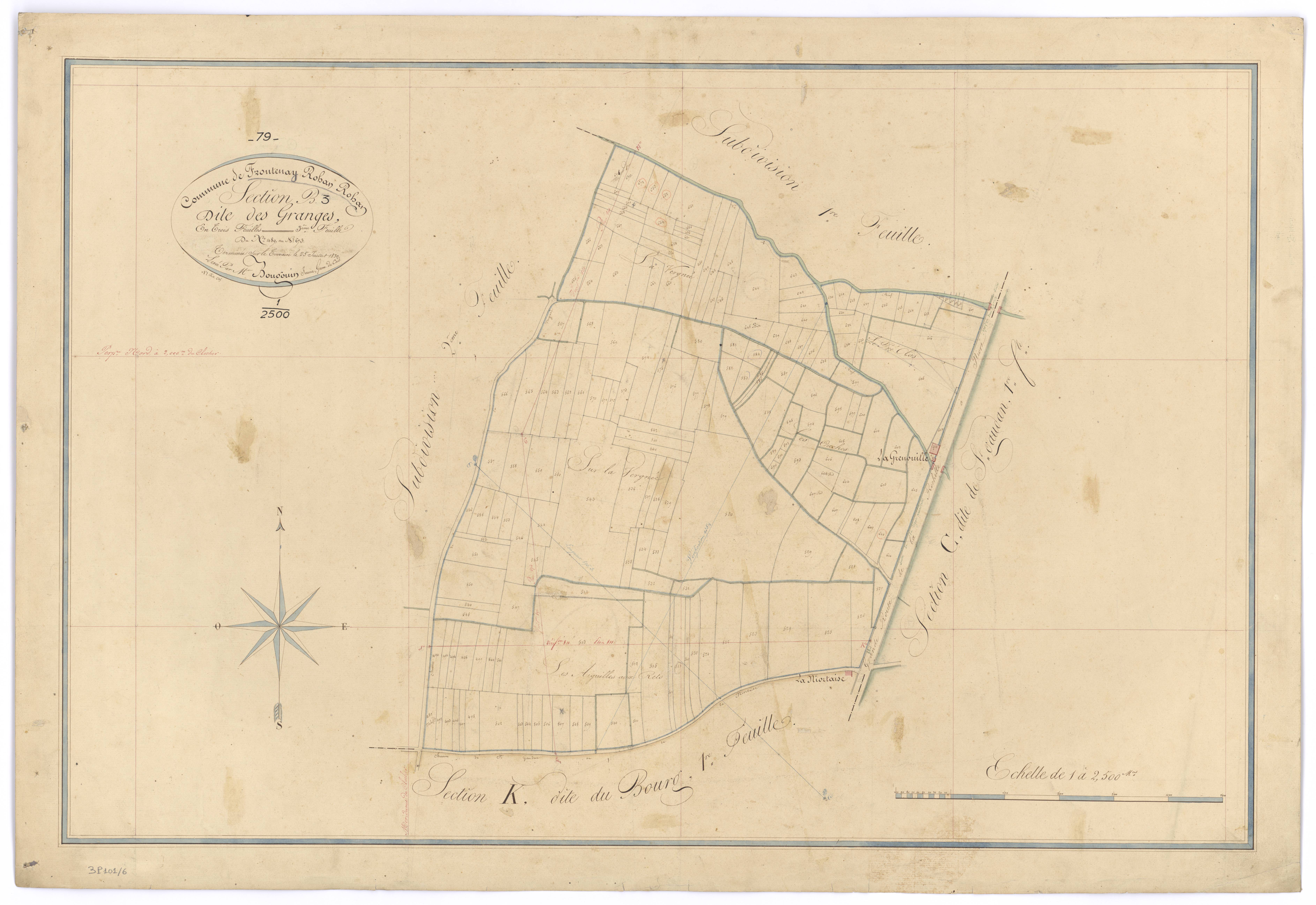 Frontenay-Rohan-Rohan - FRAD079_CADASTRE_NAPOLEONIEN Section B3 dite des Granges