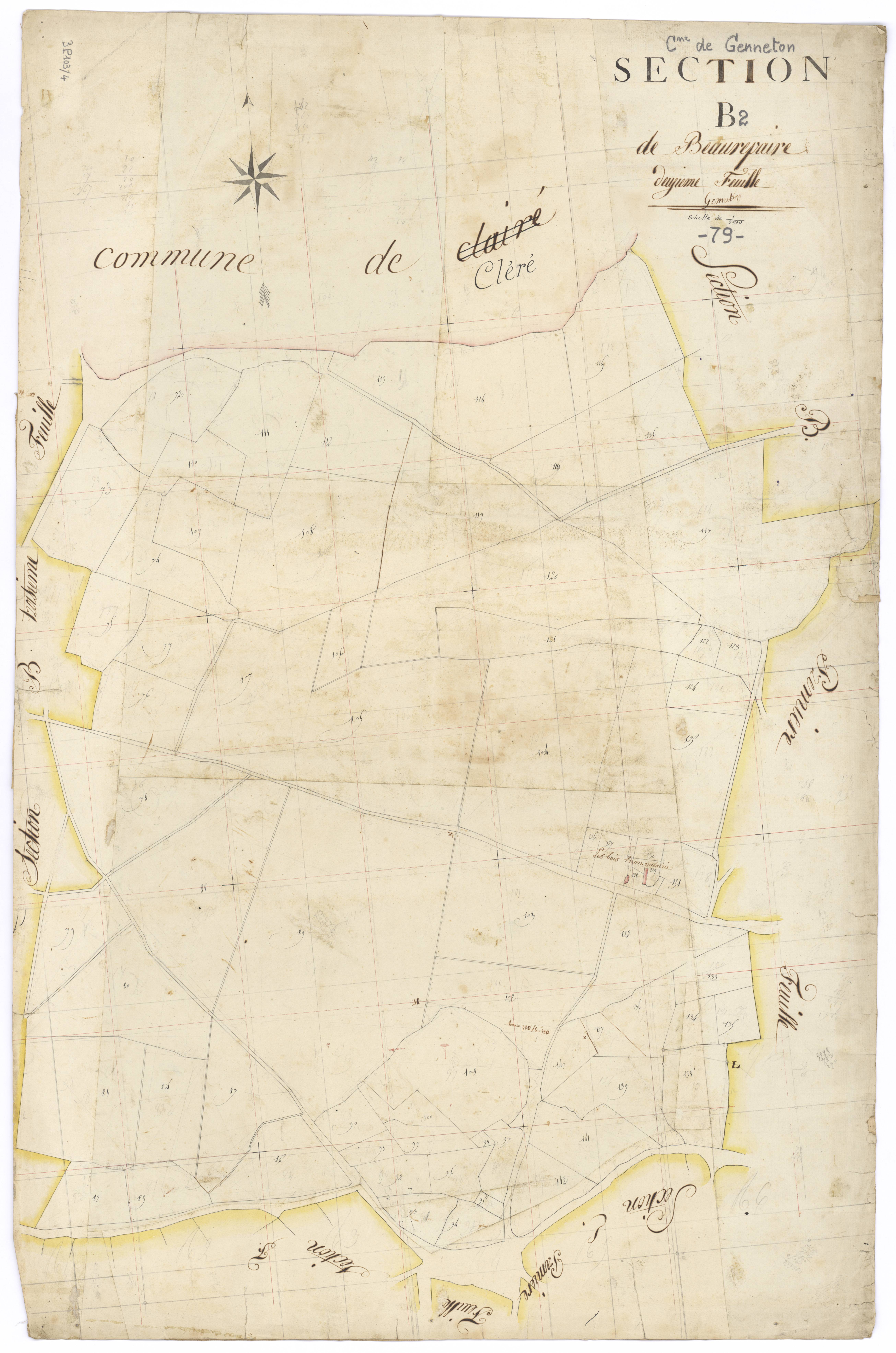 Genneton - FRAD079_CADASTRE_NAPOLEONIEN Section B2 dite de Beaurepaire