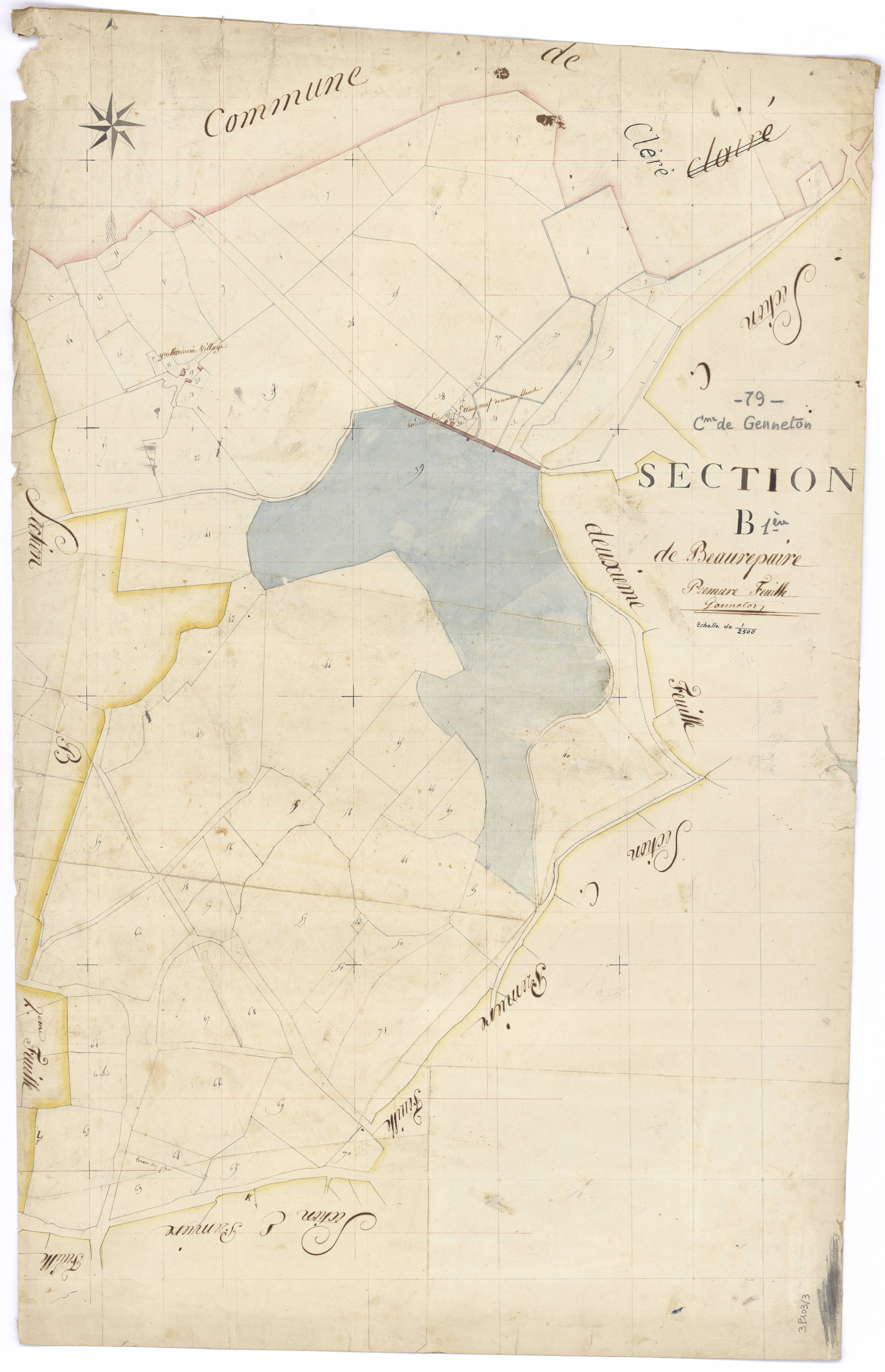 Genneton - FRAD079_CADASTRE_NAPOLEONIEN Section B1 dite de Beaurepaire