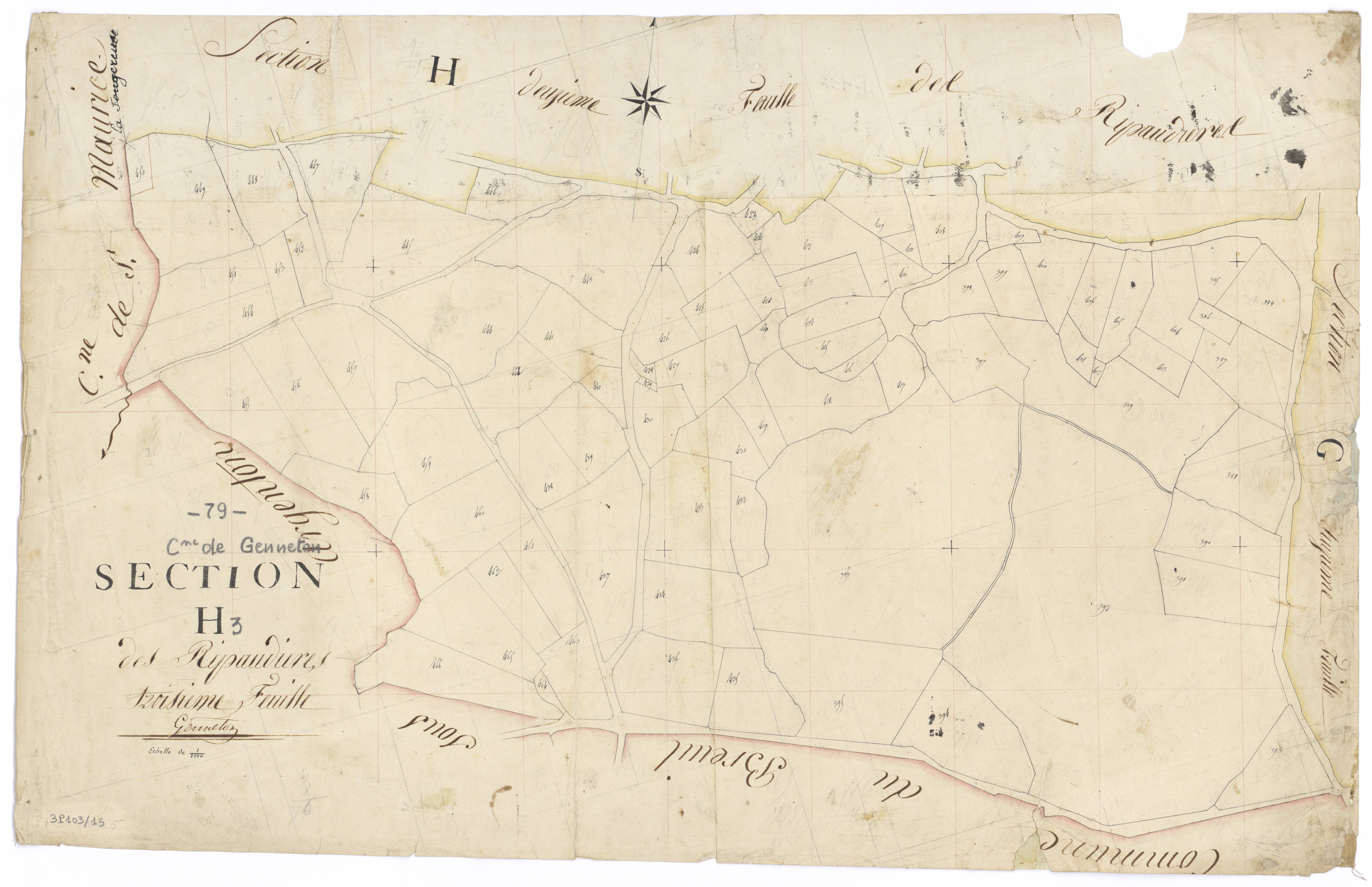 Genneton - FRAD079_CADASTRE_NAPOLEONIEN Section H3 dite des Ripaudières