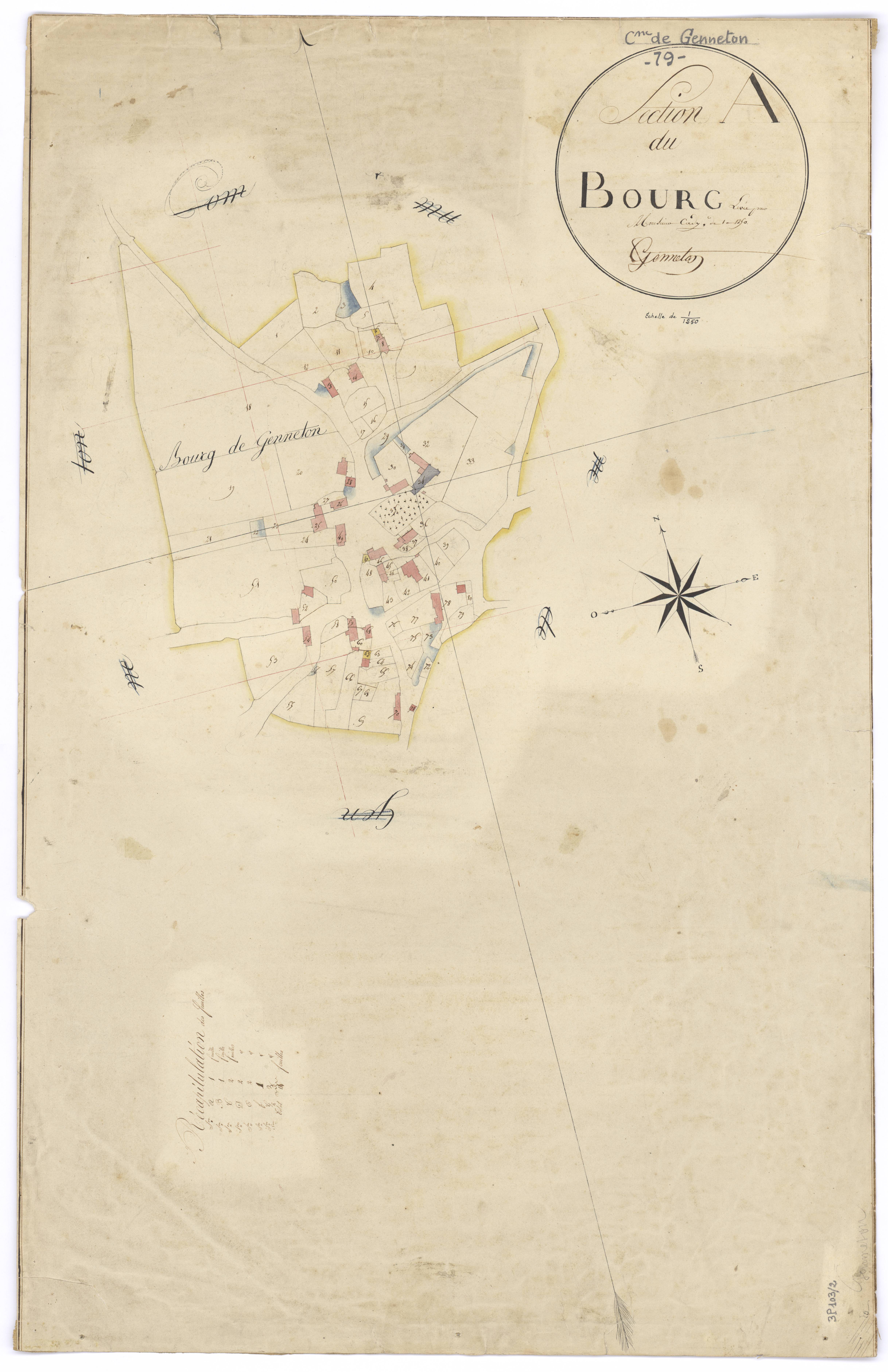 Genneton - FRAD079_CADASTRE_NAPOLEONIEN Section A dite du Bourg